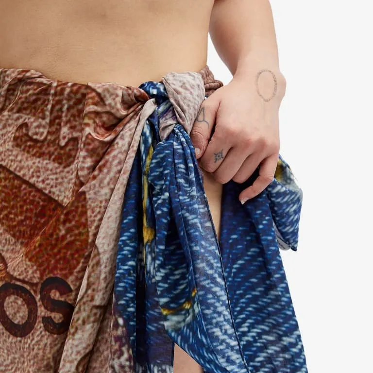 Acne Studios Denim Print Sarong, beige/blue