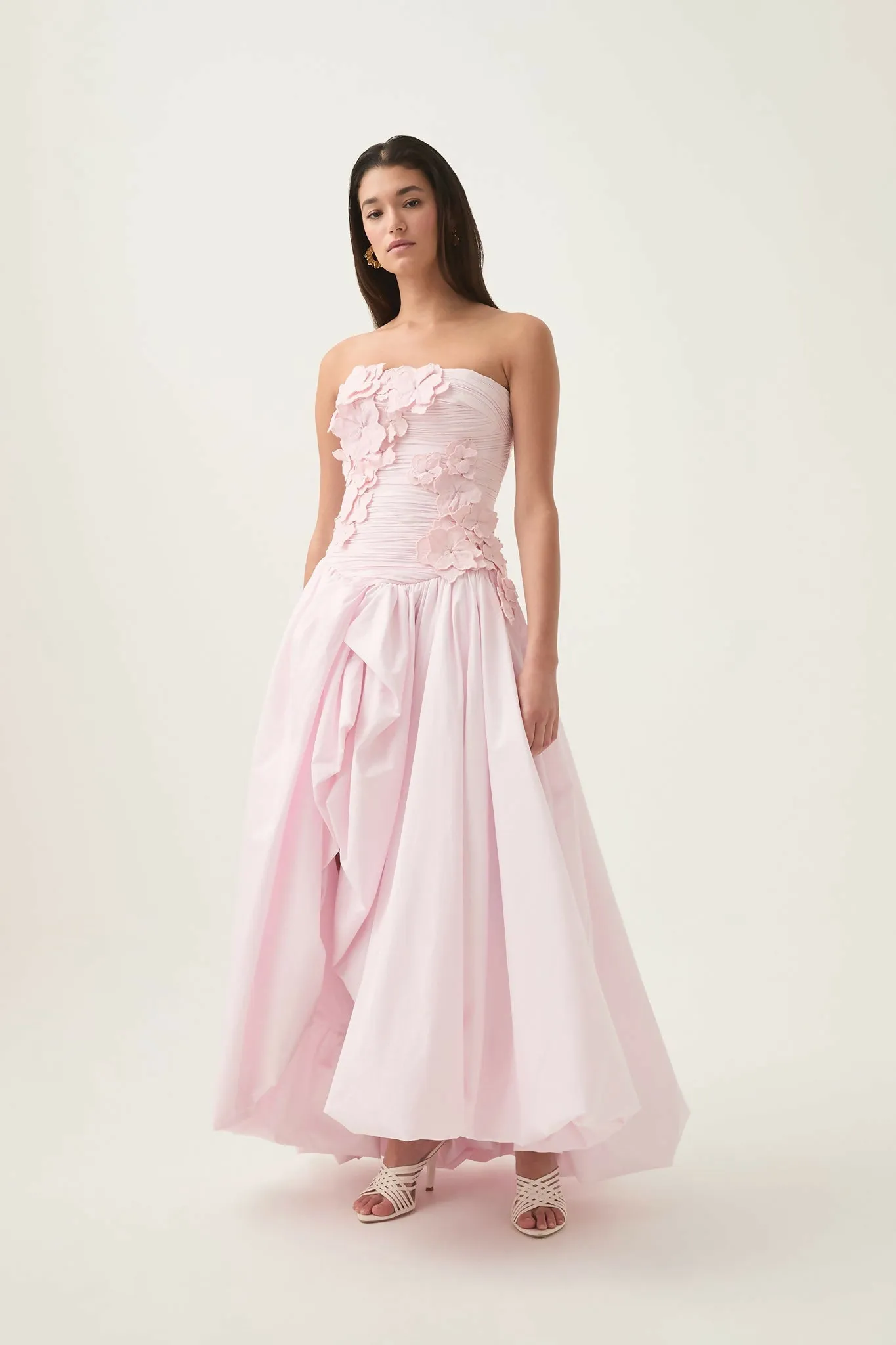 Aje Splendour Flower Gown in Pastel Pink