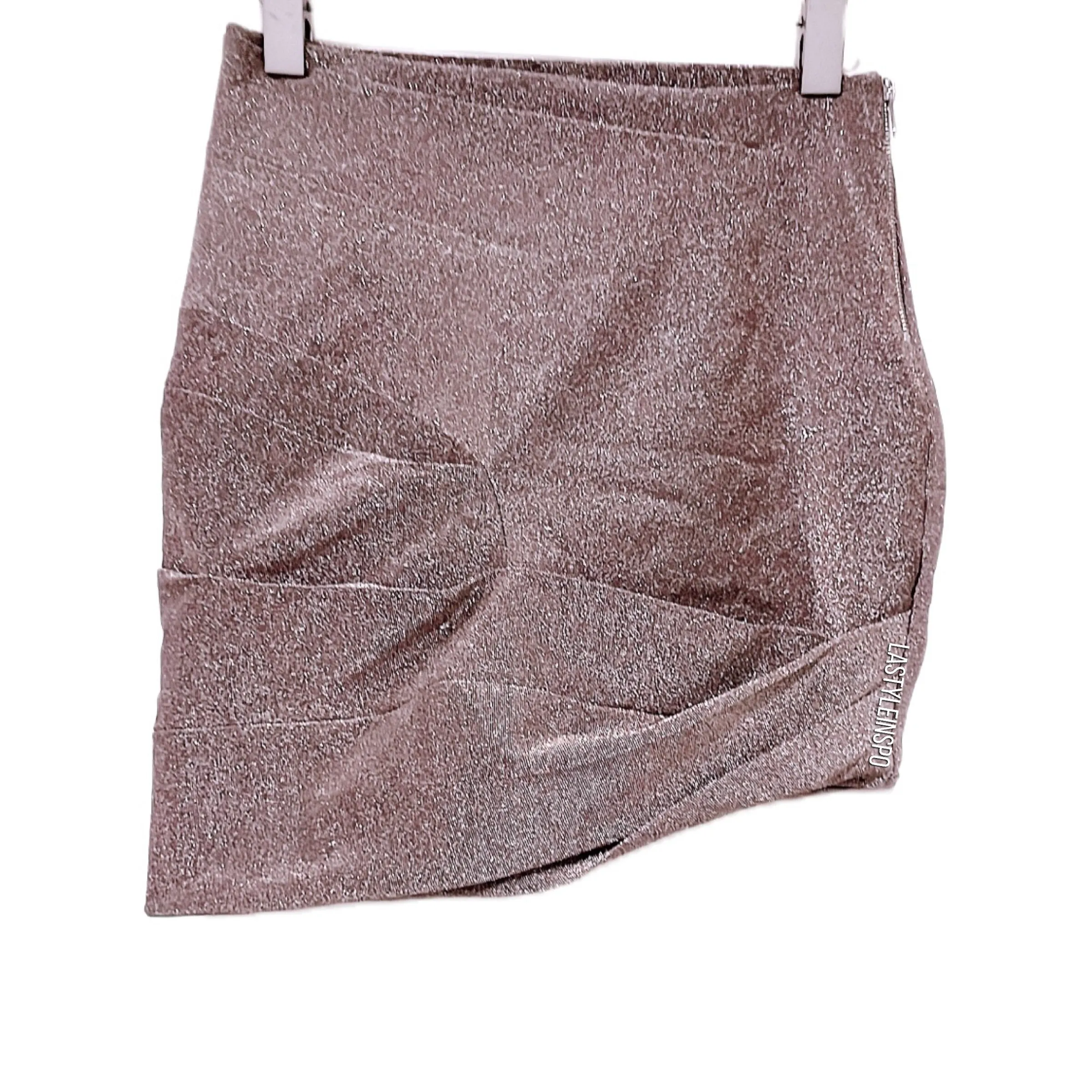 ALIX NYC Asymmetrical Mini Skirt in Metallic Pink Size Small