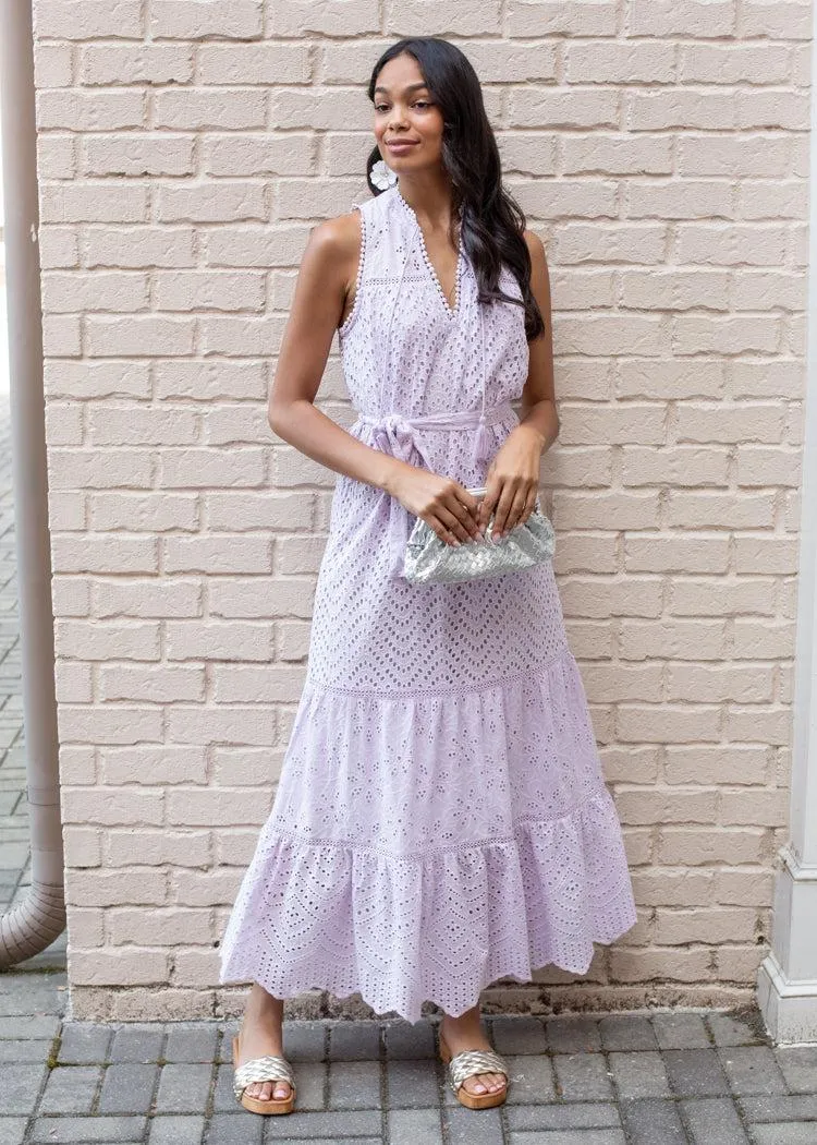 Allison Estelle Crochet Maxi Dress- Lavender-***FINAL SALE***