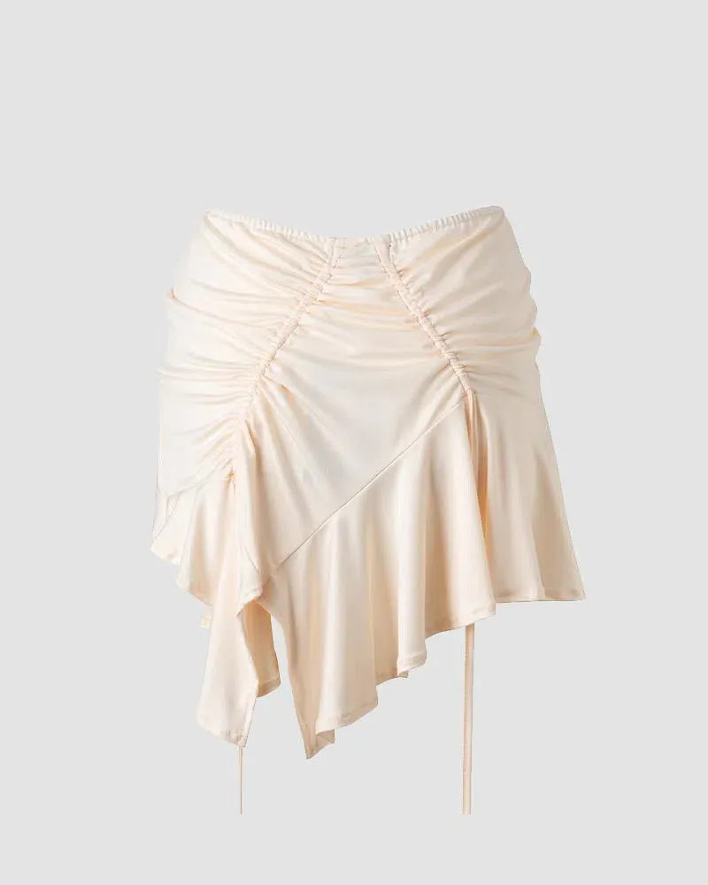 Astraelle – Dynamic hem – Ruffled asymmetrical mini skirt