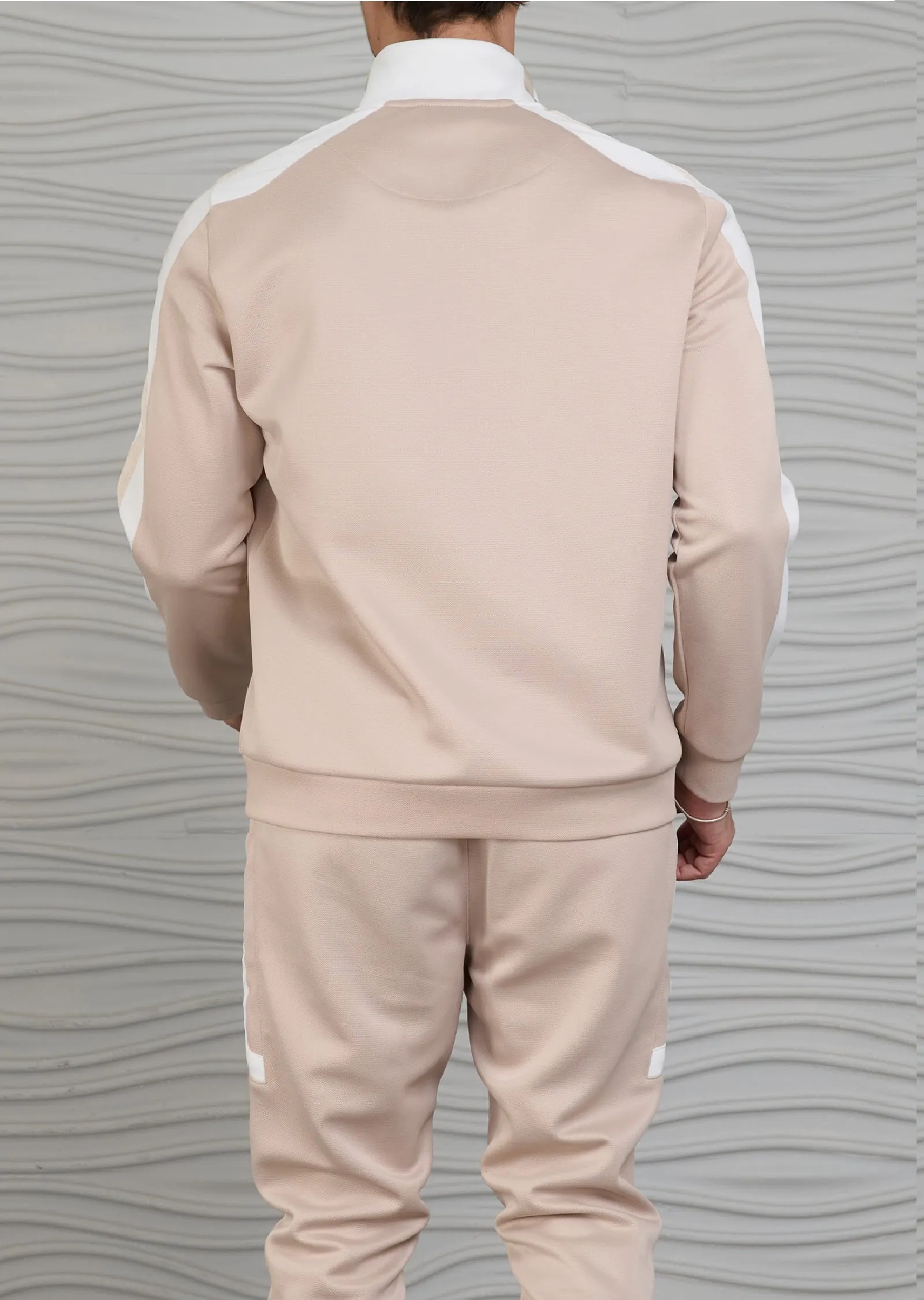 Beige Contrast 2-pcs Tracksuit