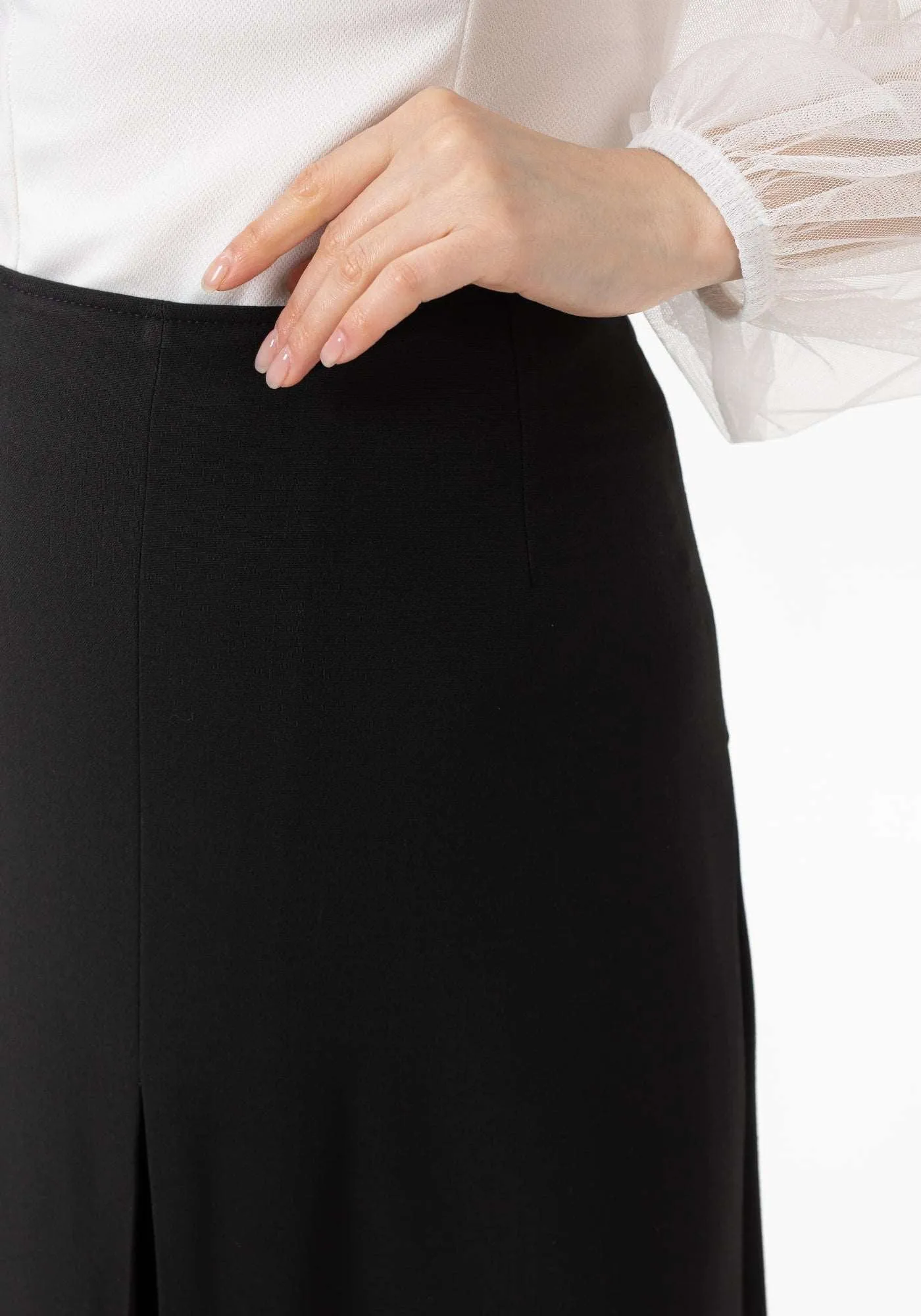 Black High Waisted Palazzo Pants - G-Line