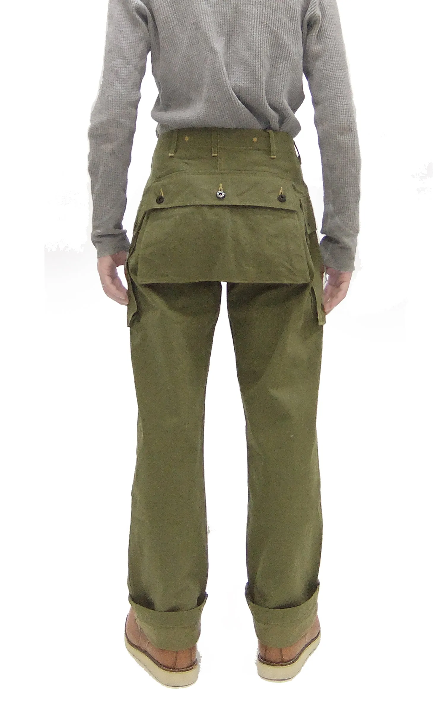 Buzz Rickson Cargo Pants Men's USMC P44 Combat Herringbone Trousers HBT P-44 Monkey Pants BR42501 Olive