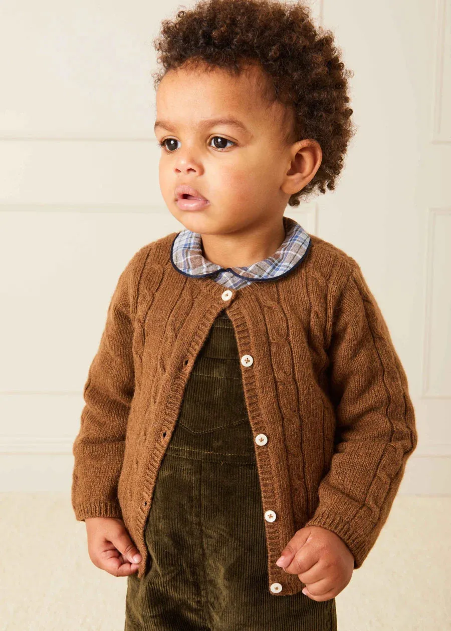 Cable Cardigan in Brown (6mths-3yrs)