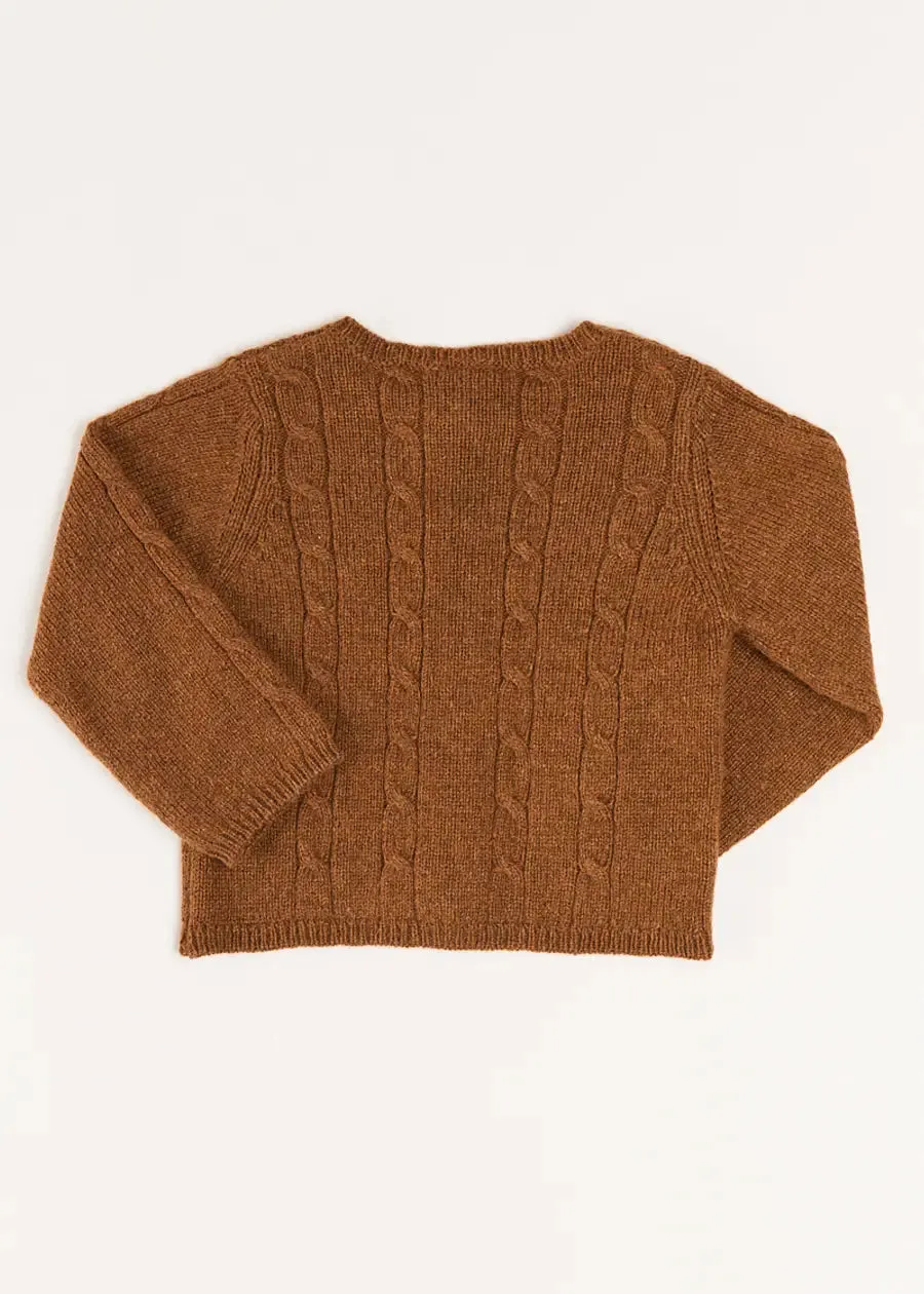 Cable Cardigan in Brown (6mths-3yrs)