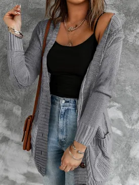 Cable Knit Button Cardigan