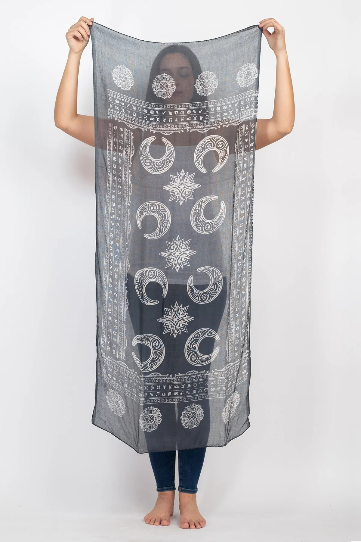 Celestial Zodiac Printed Soft Summer Scarf