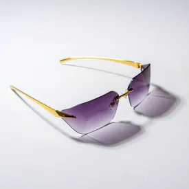 Chokore Rimless Wrap-around Sunglasses (Violet)