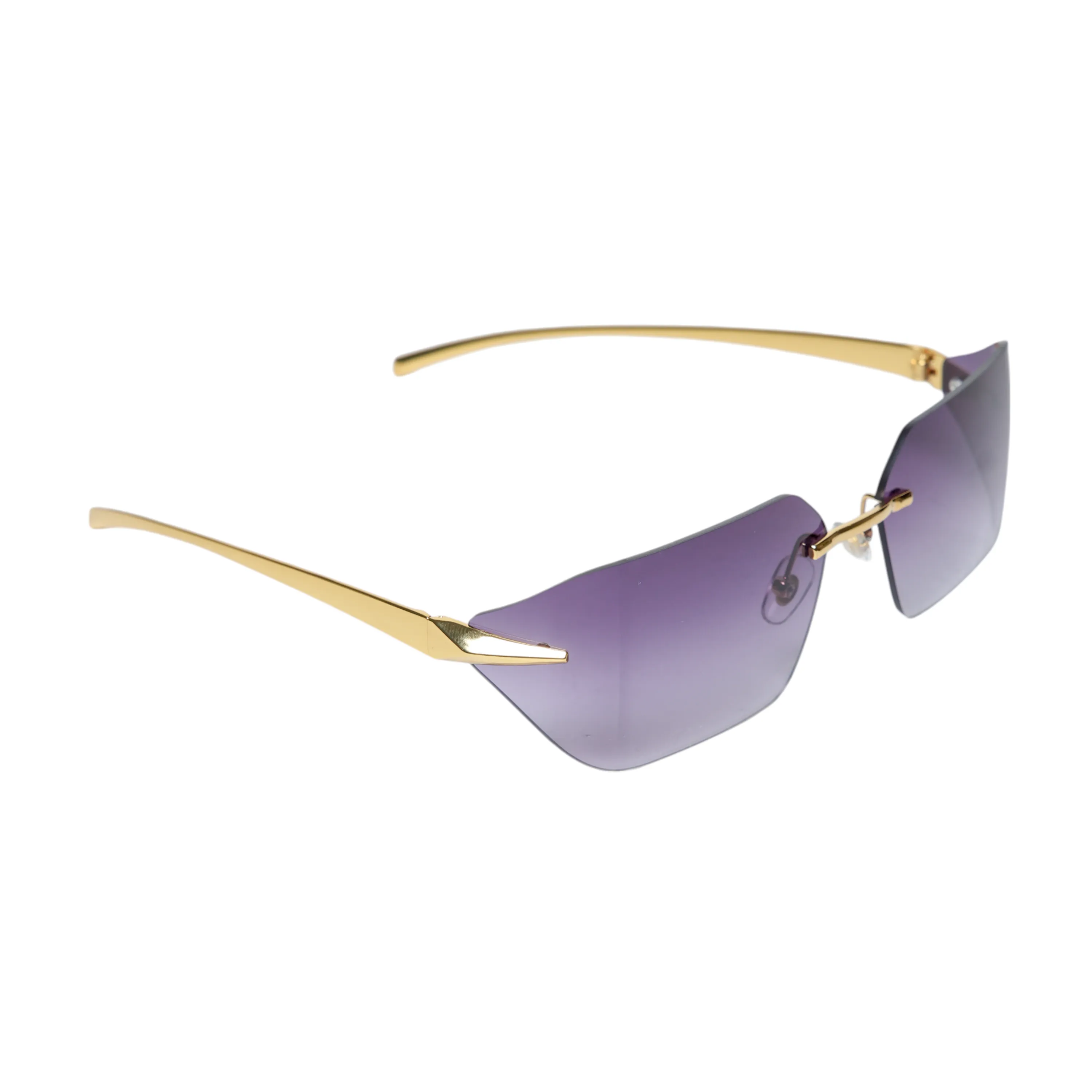 Chokore Rimless Wrap-around Sunglasses (Violet)