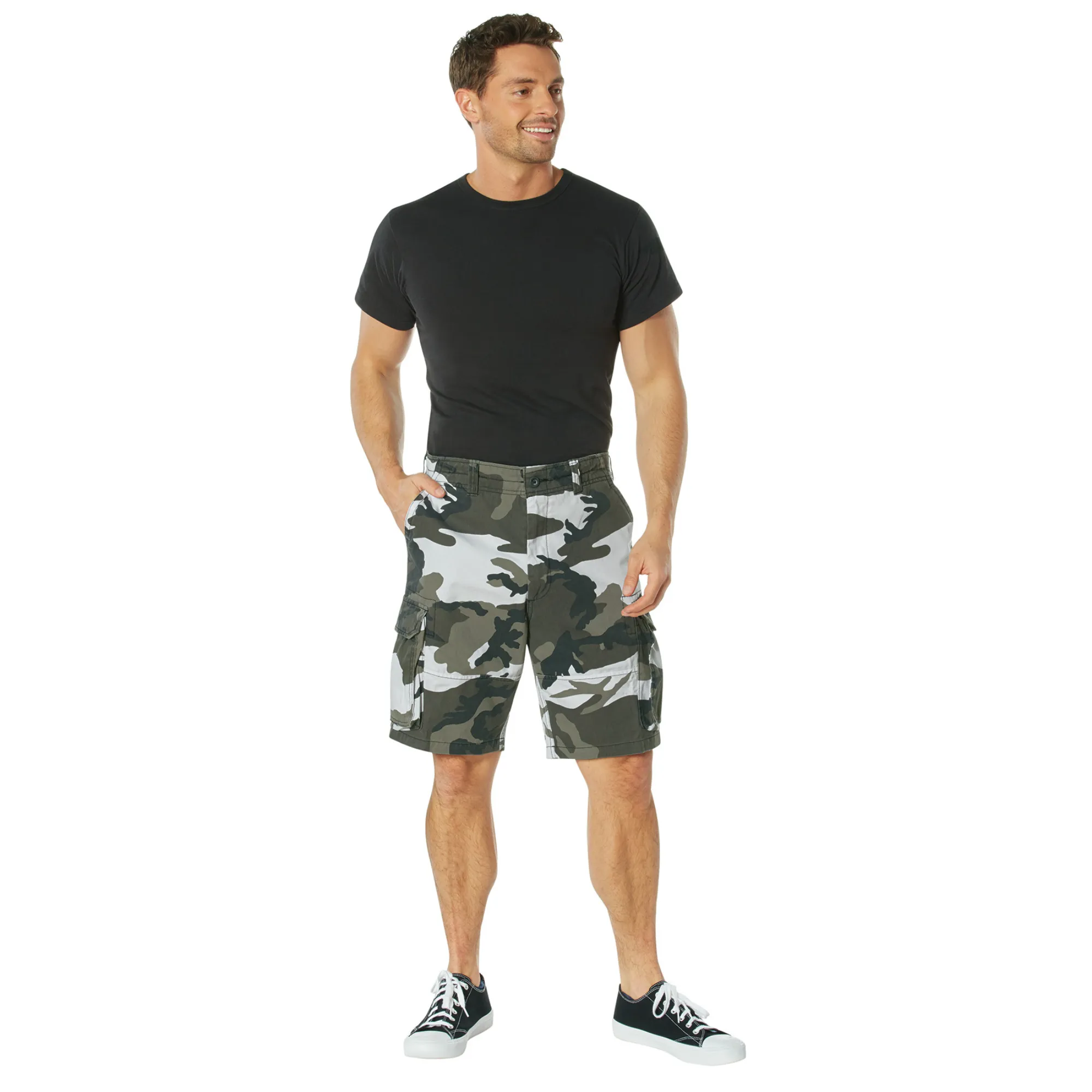 City Camouflage - Military Vintage Paratrooper Cargo Shorts