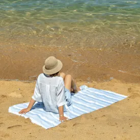 Cotton Fouta Bronte Stripe Towel - Blue