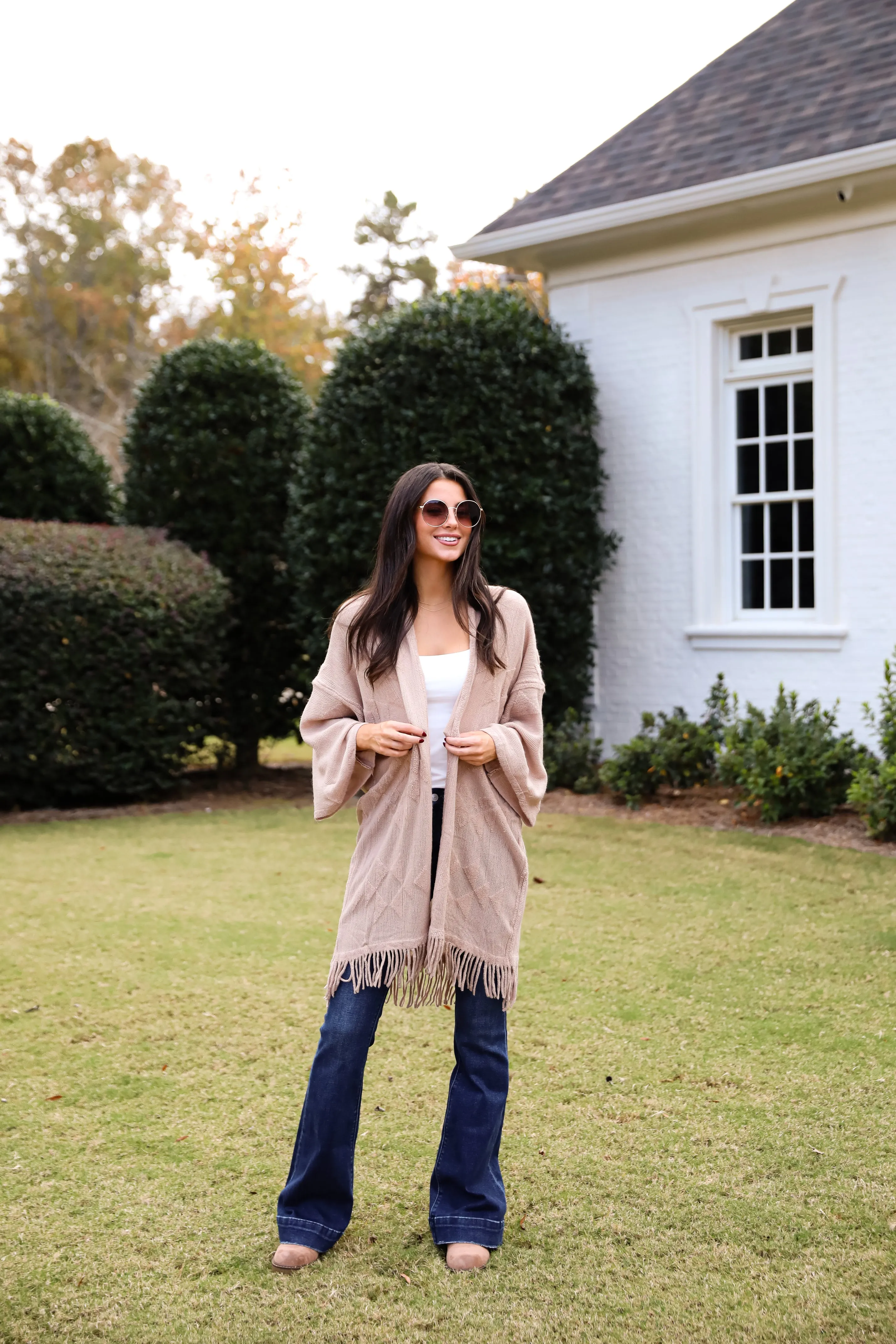 Cozy Inclination Beige Fringe Shawl - DOORBUSTER