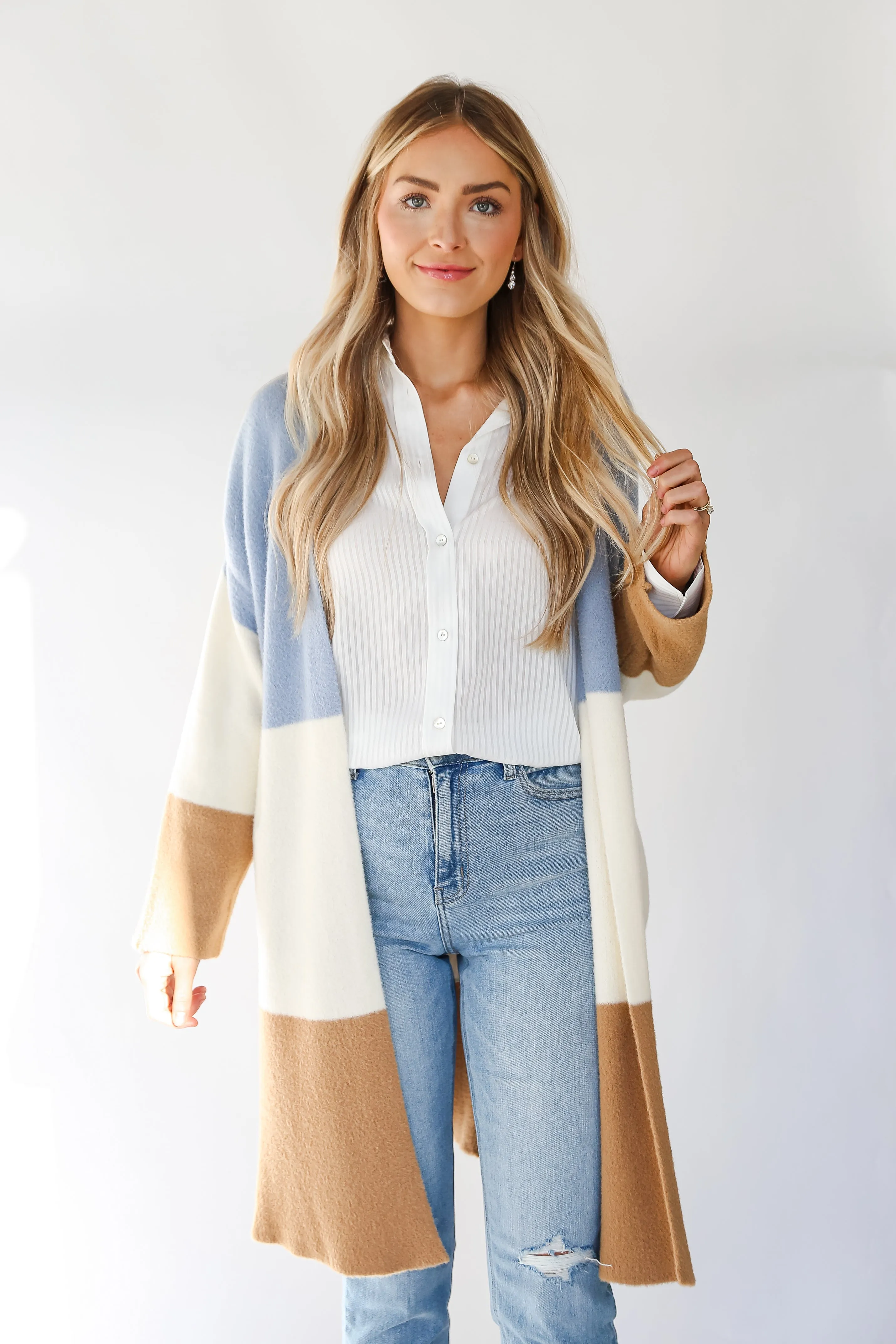 FINAL SALE - Easily Cozy Color Block Longline Cardigan