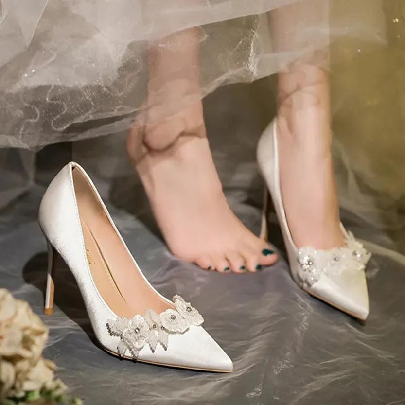 Funki Buys | Shoes | Women's French Silk Flower Wedding Shoe