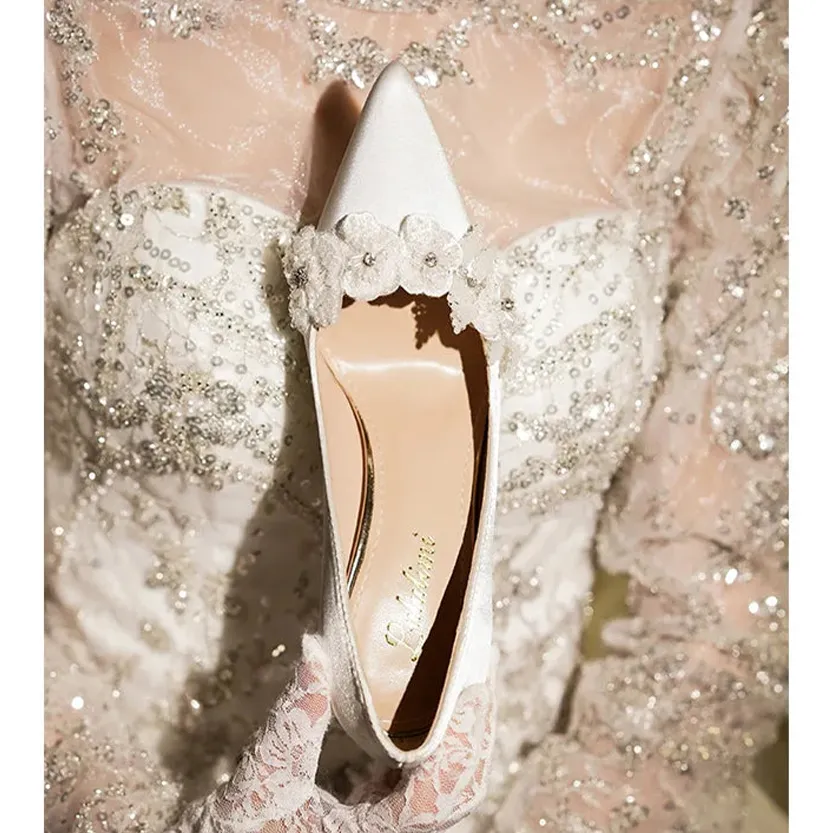 Funki Buys | Shoes | Women's French Silk Flower Wedding Shoe