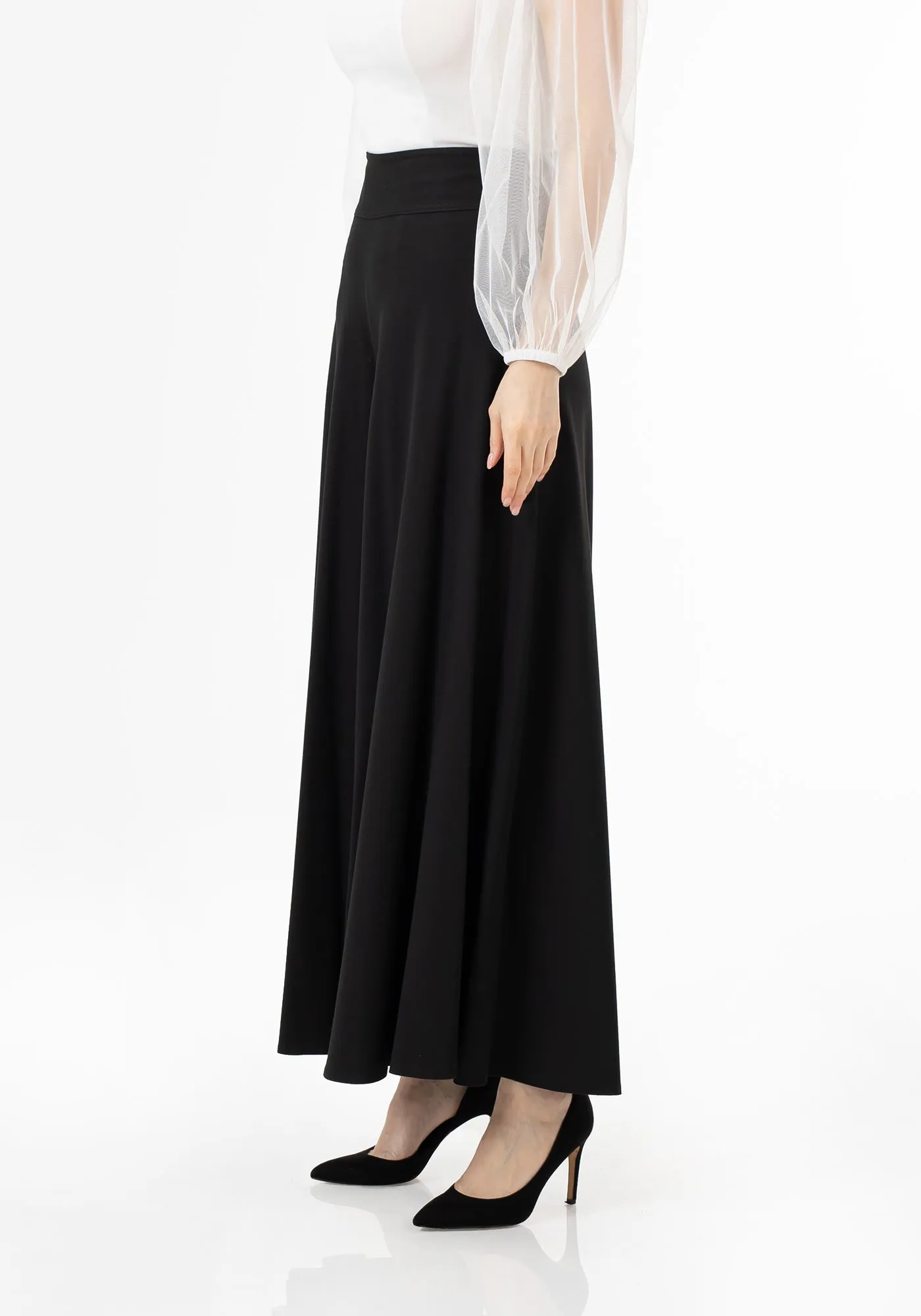 G-Line High Waisted Black Palazzo Pants