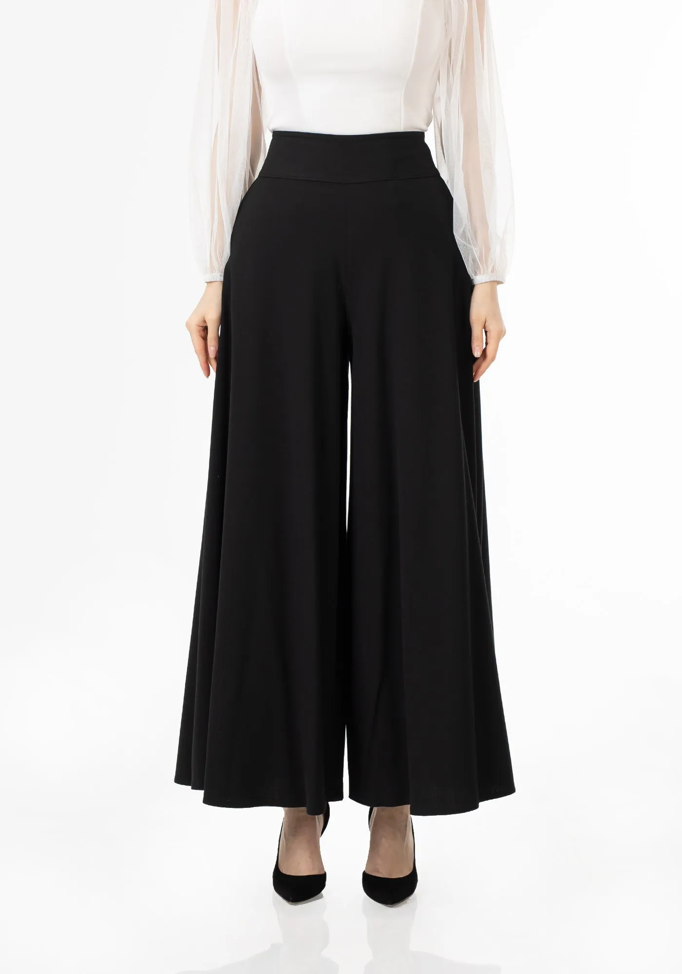 G-Line High Waisted Black Palazzo Pants