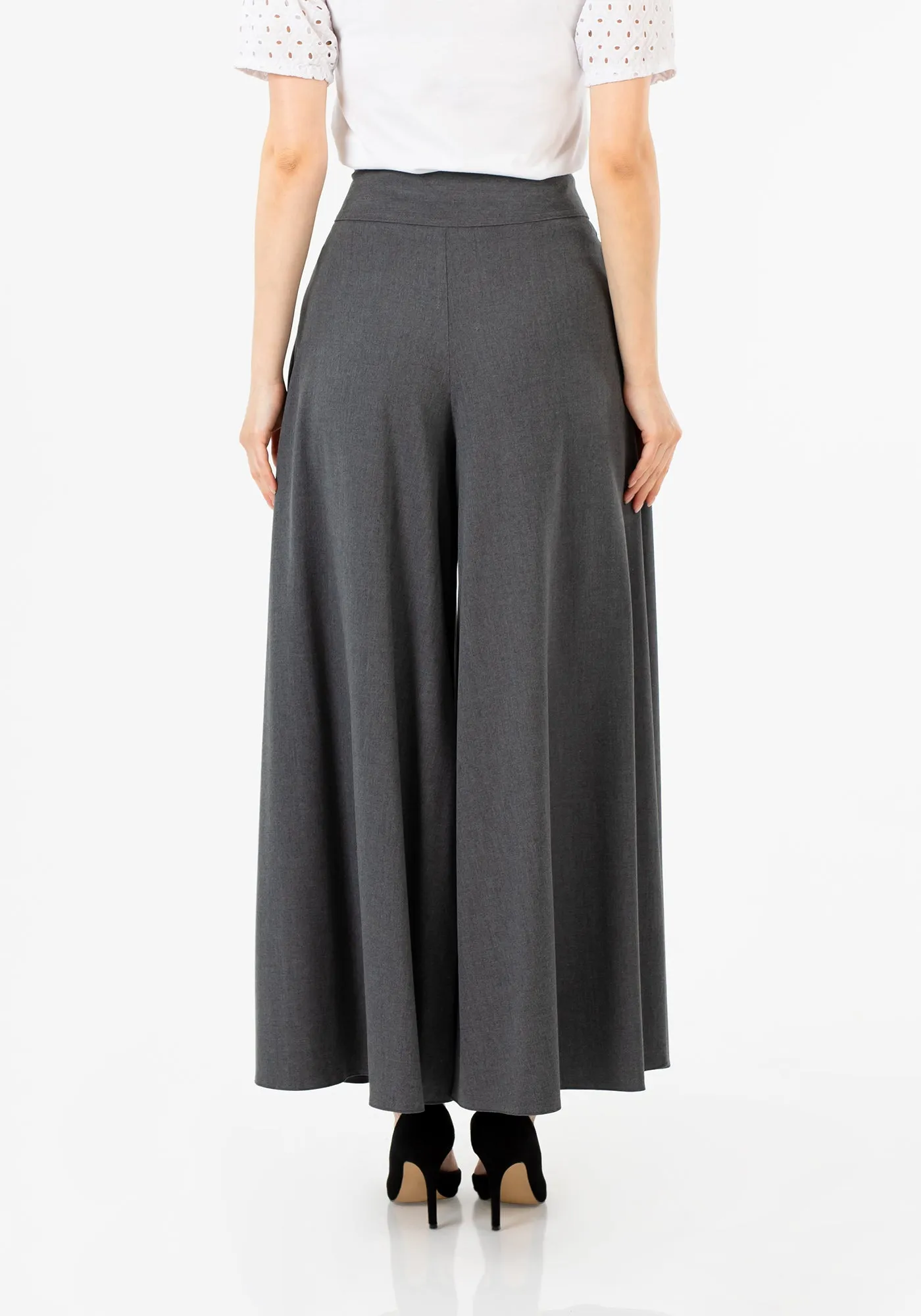 G-Line High Waisted Grey Palazzo Pants