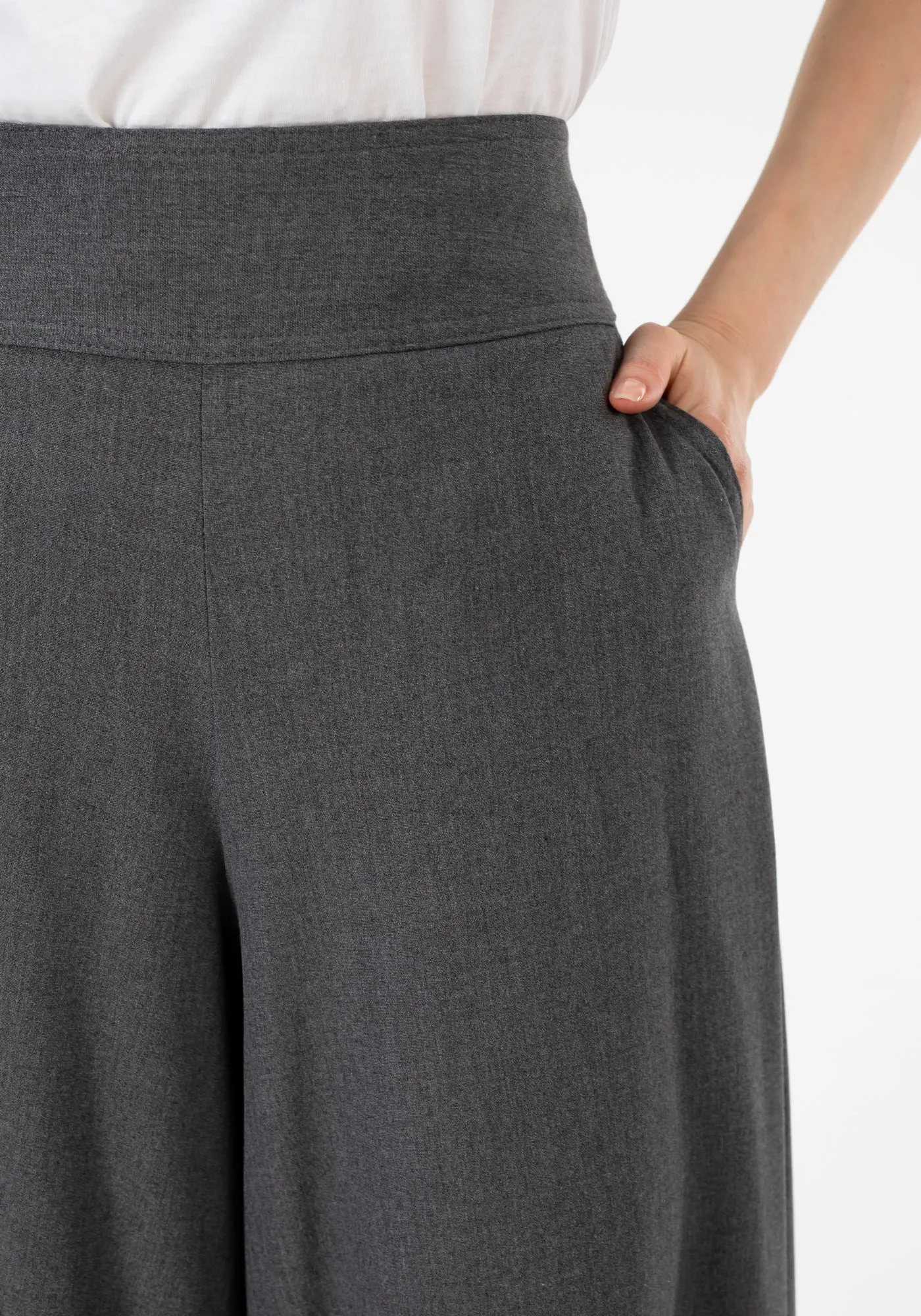 G-Line High Waisted Grey Palazzo Pants