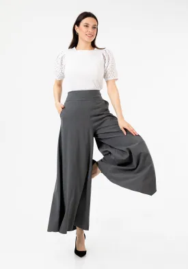 G-Line High Waisted Grey Palazzo Pants