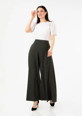 G-Line High Waisted Khaki Palazzo Pants