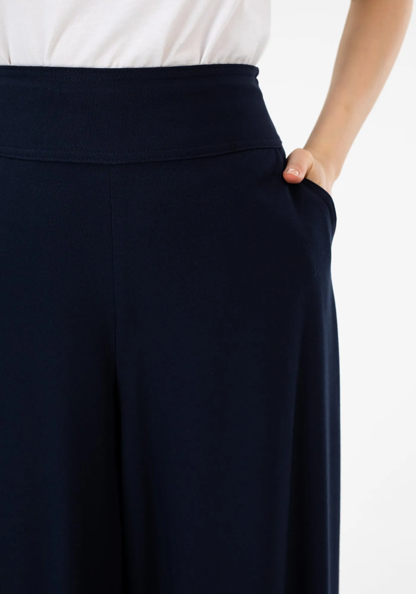 G-Line High Waisted Navy Palazzo Pants