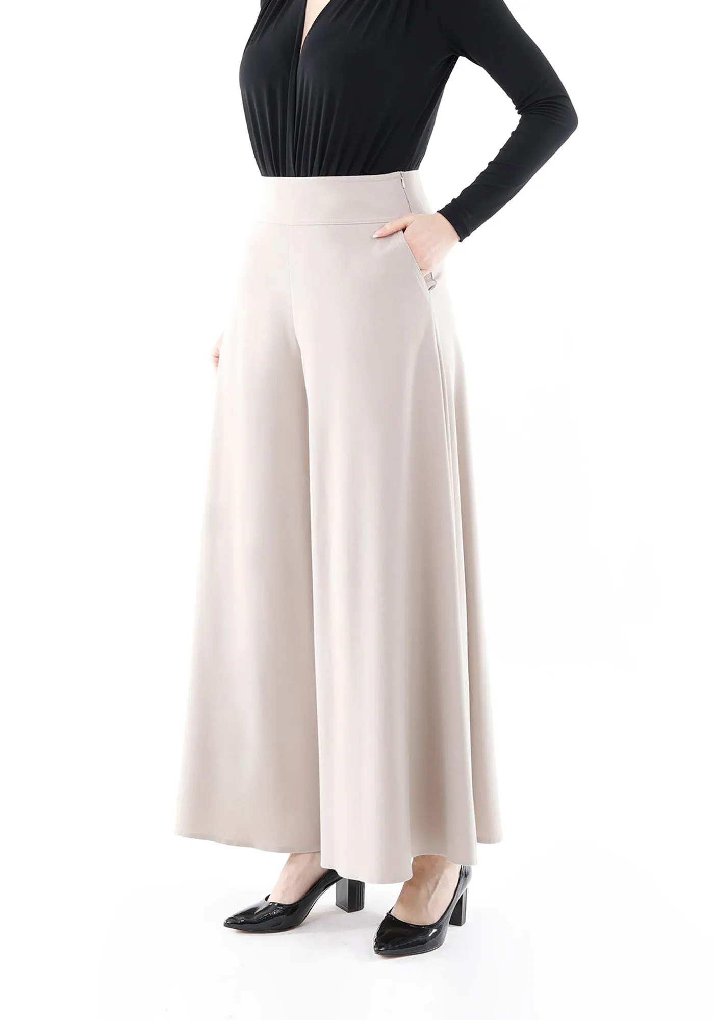 G-Line High Waisted Stone Palazzo Pants