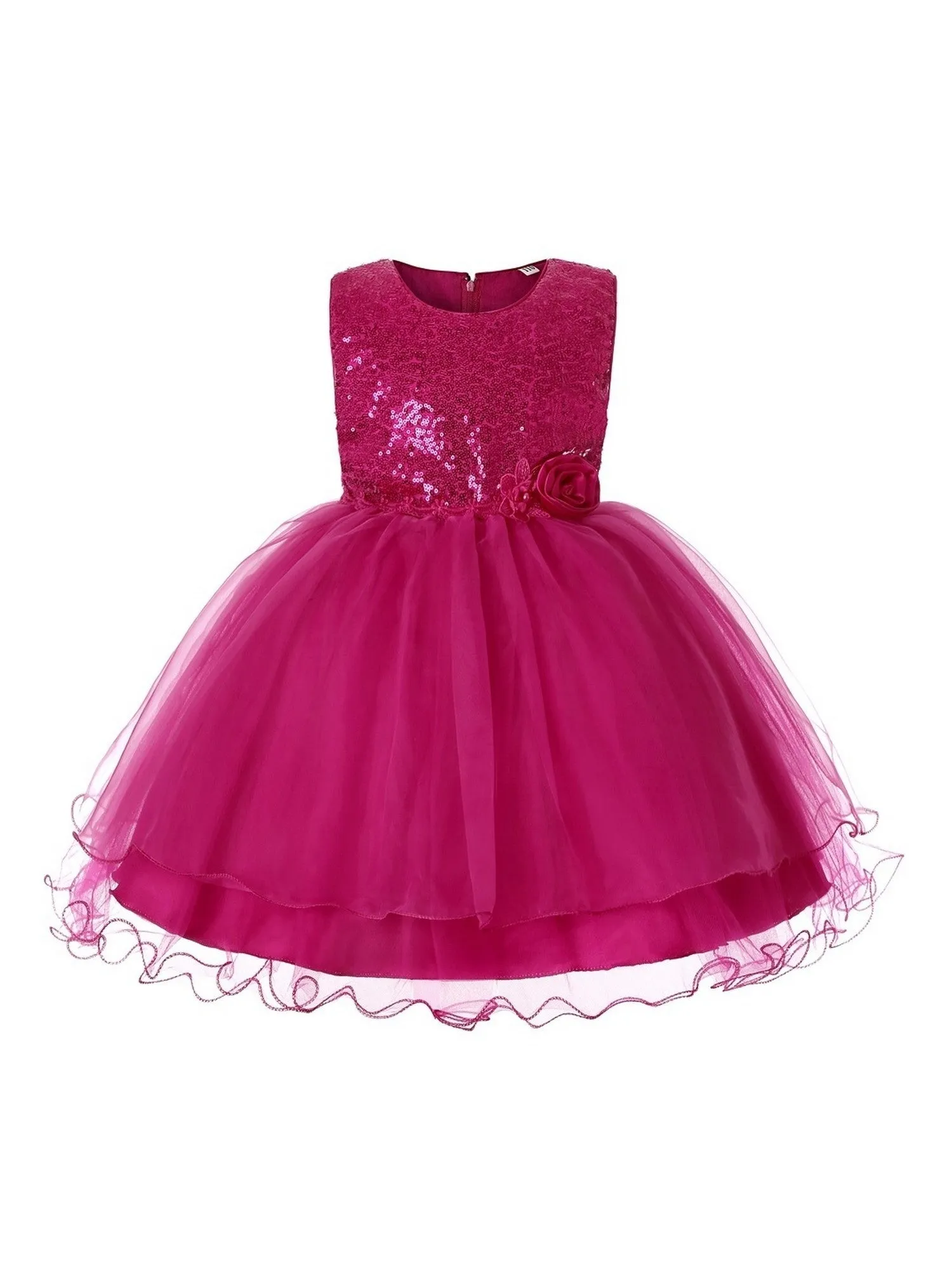 Girls Multi Color Sequin Organza Tulle Special Occasion Dress 3-12