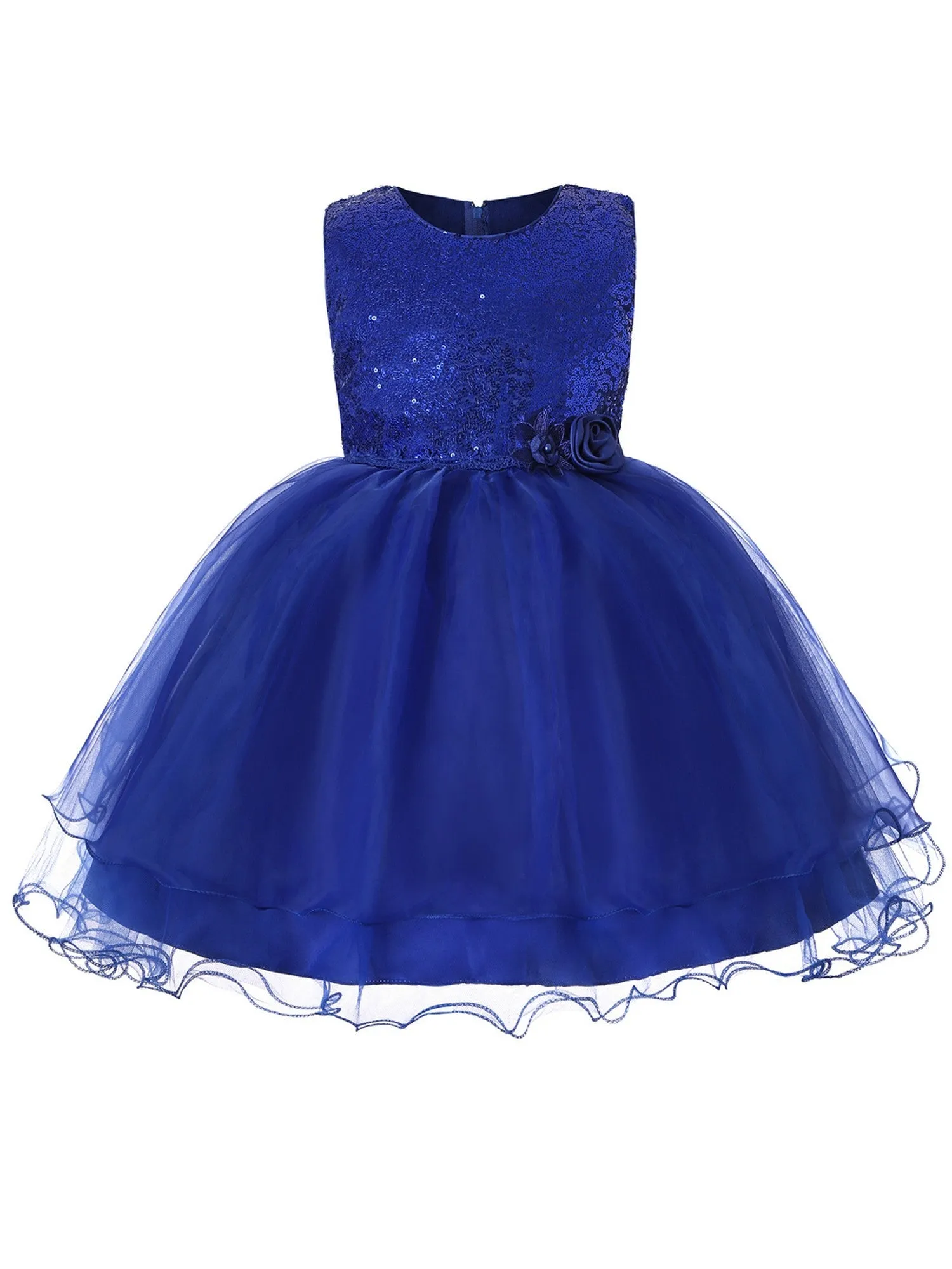 Girls Multi Color Sequin Organza Tulle Special Occasion Dress 3-12