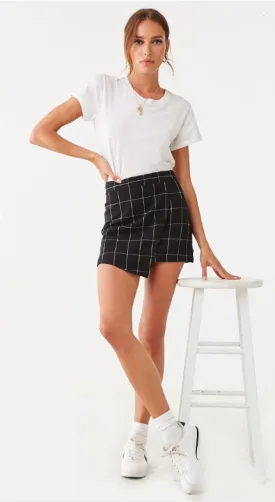 Grid Print Skirt