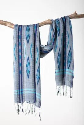 Ikat Patterned Lightweight Scarf