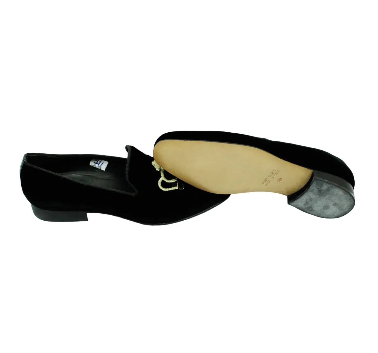 ITalian Velvet Suede Smart Black Shoe Slipper Moc