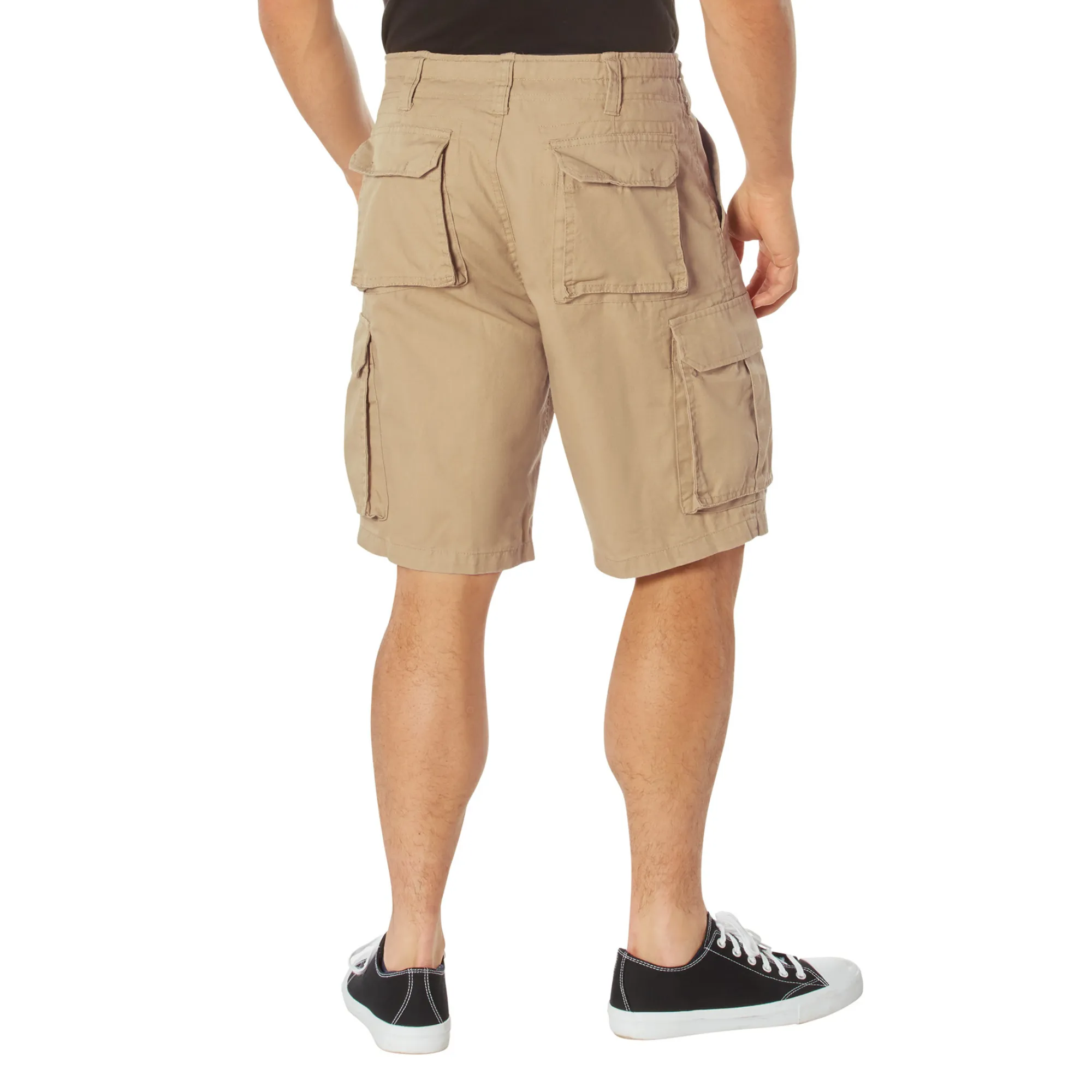 Khaki - Military Vintage Paratrooper Cargo Shorts