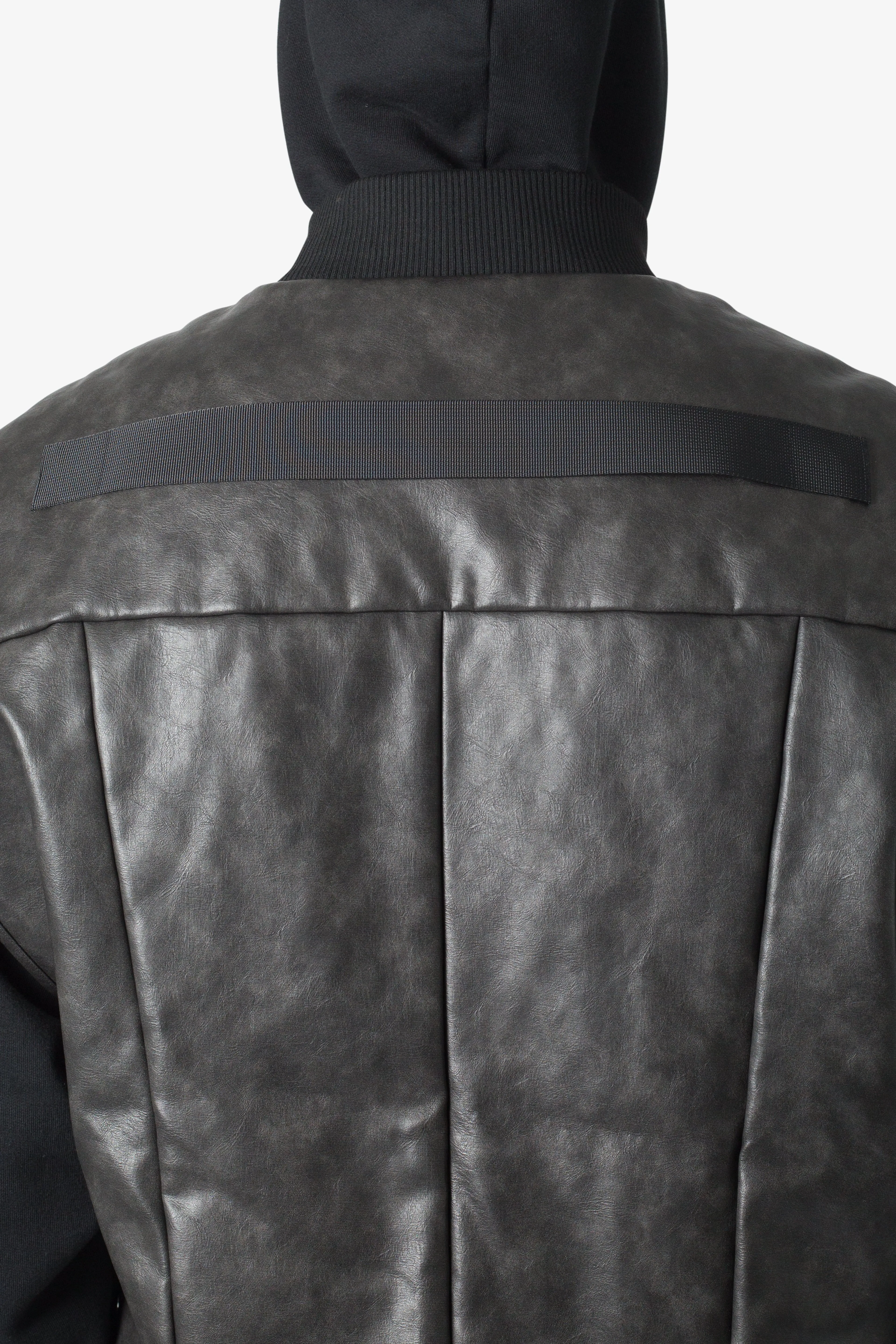 Leather Bomber Vest - Black