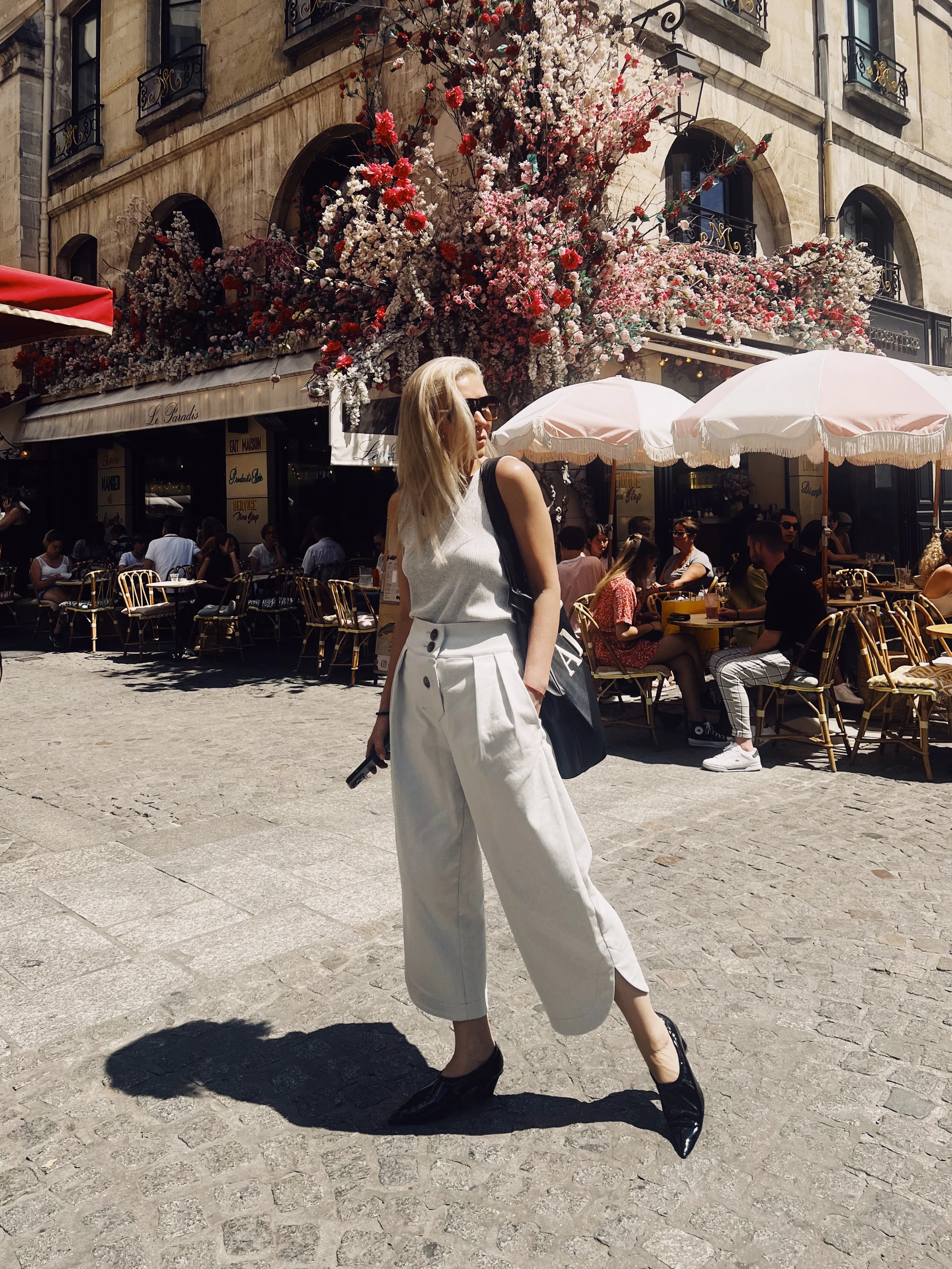 Light Grey Denim Wide Culottes