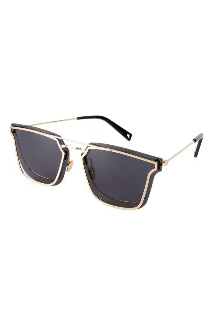 Metal Square Colored Lense Sunglasses