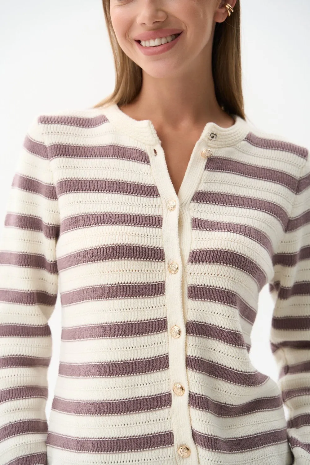 Milk Striped Knit Cardigan