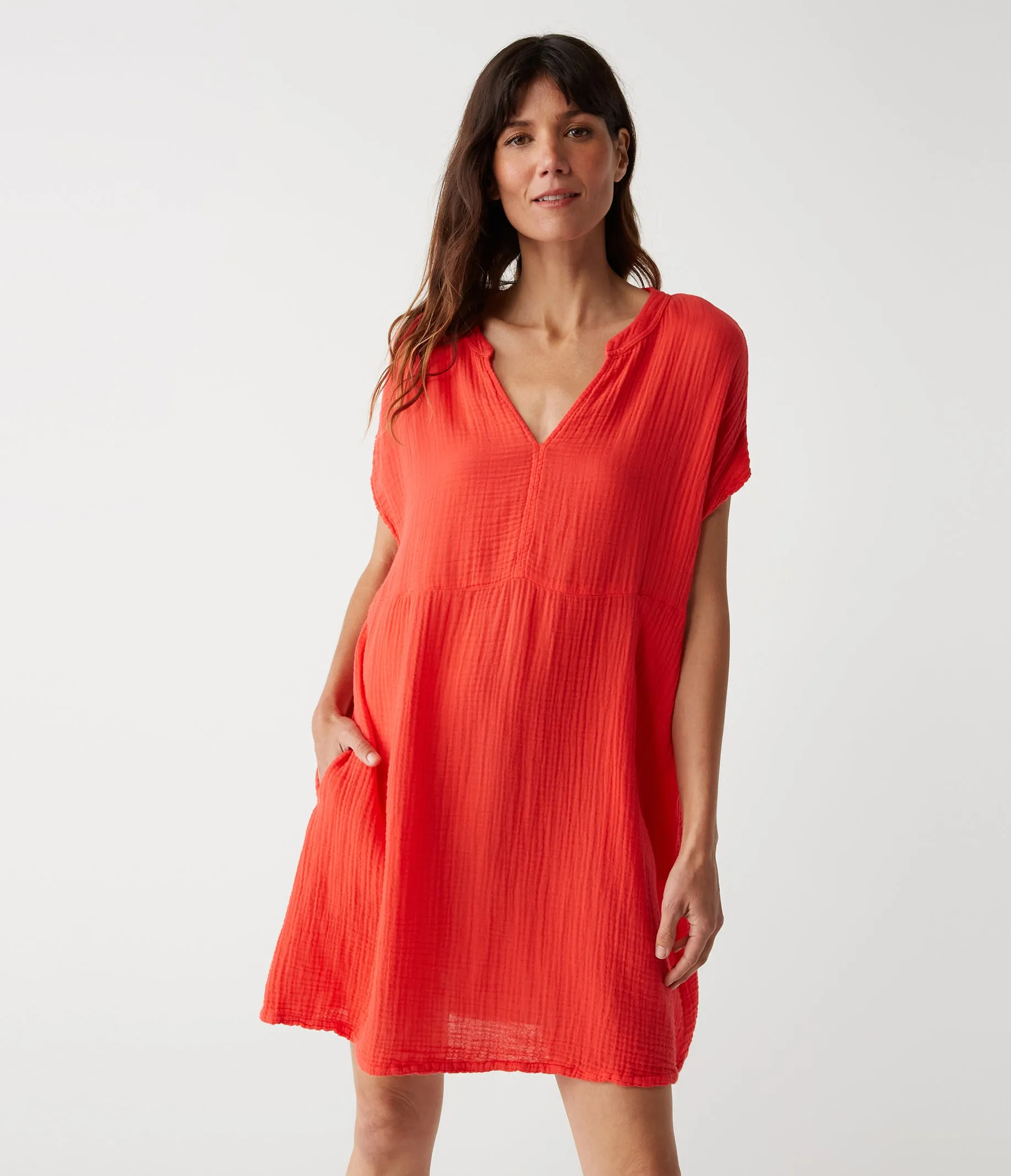 Mira Split Neck Dress