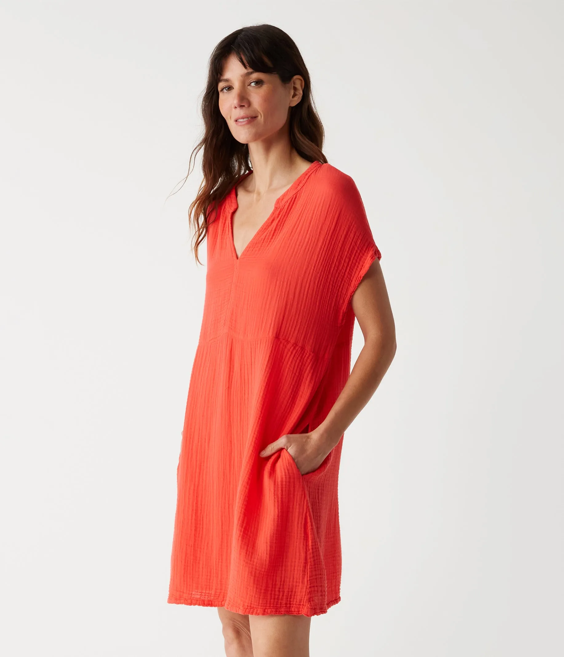 Mira Split Neck Dress