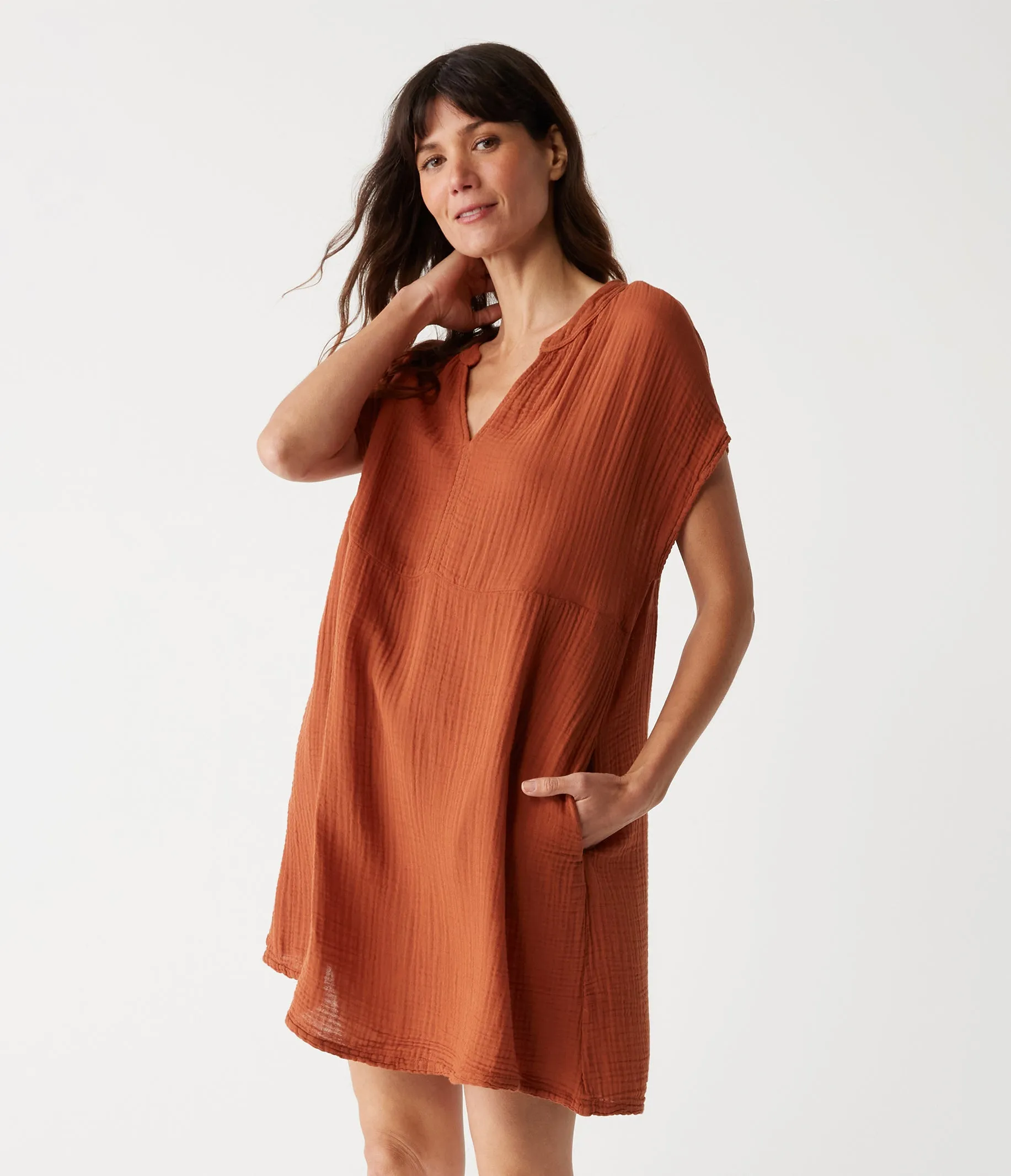 Mira Split Neck Dress