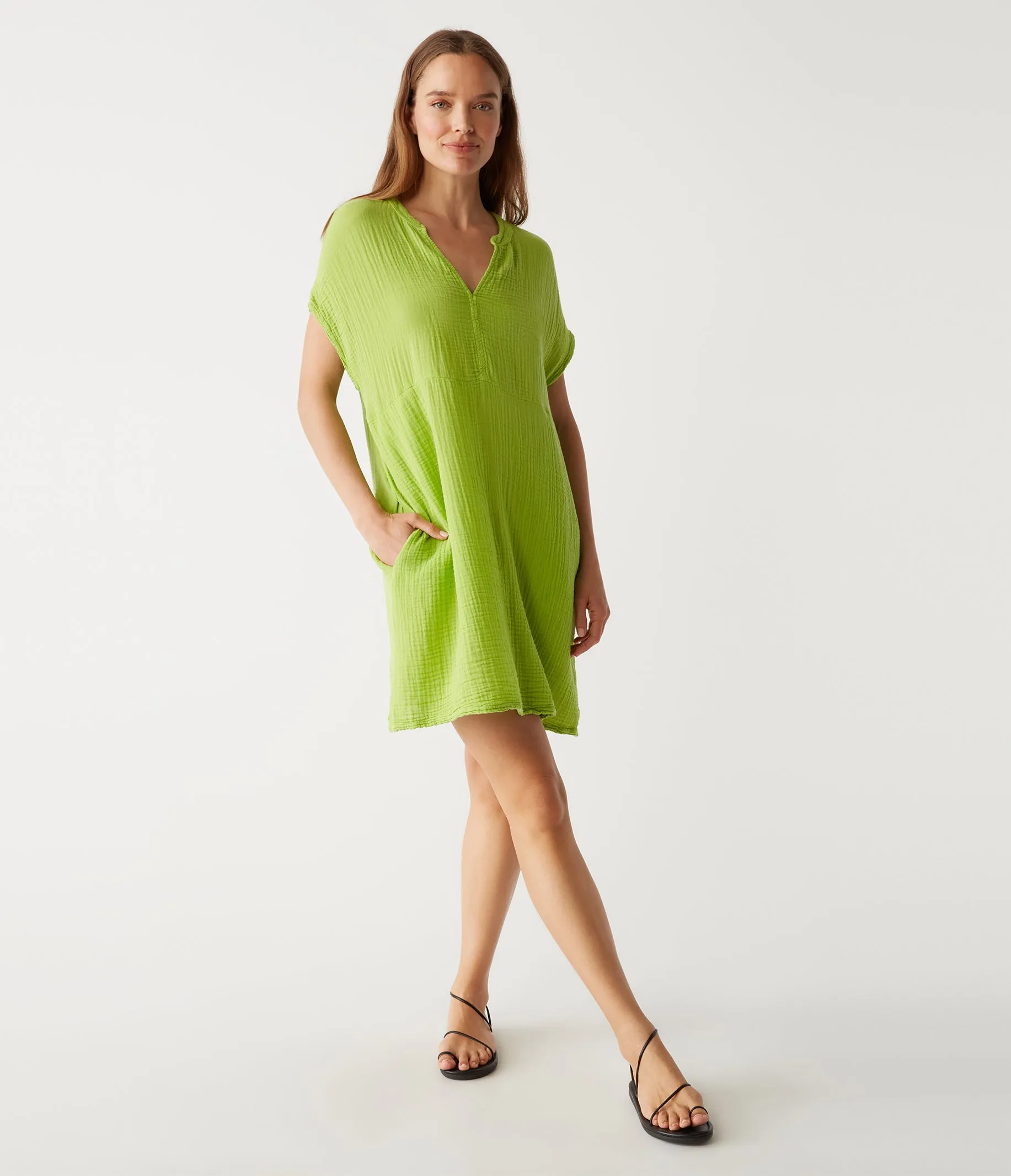 Mira Split Neck Dress