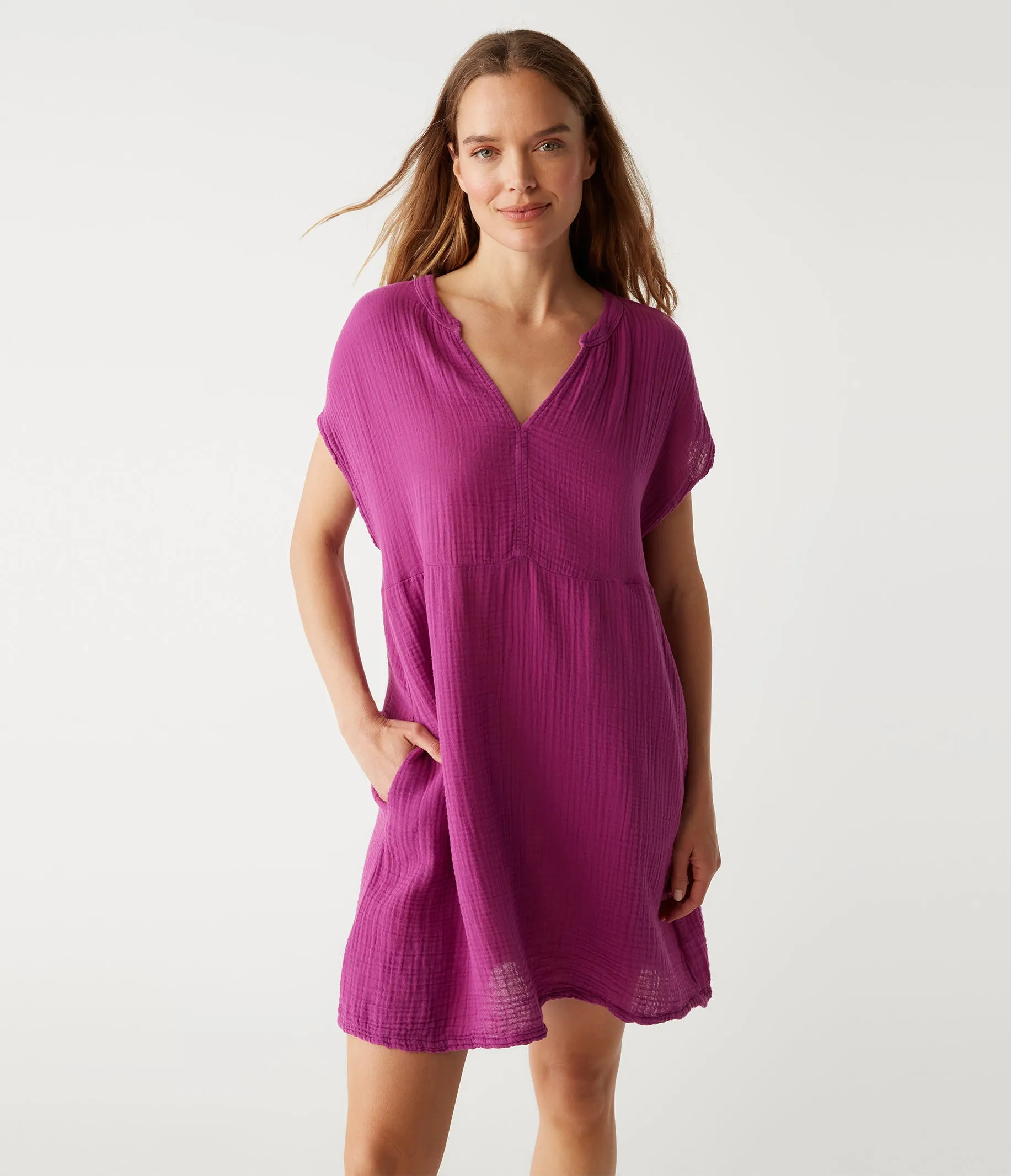 Mira Split Neck Dress