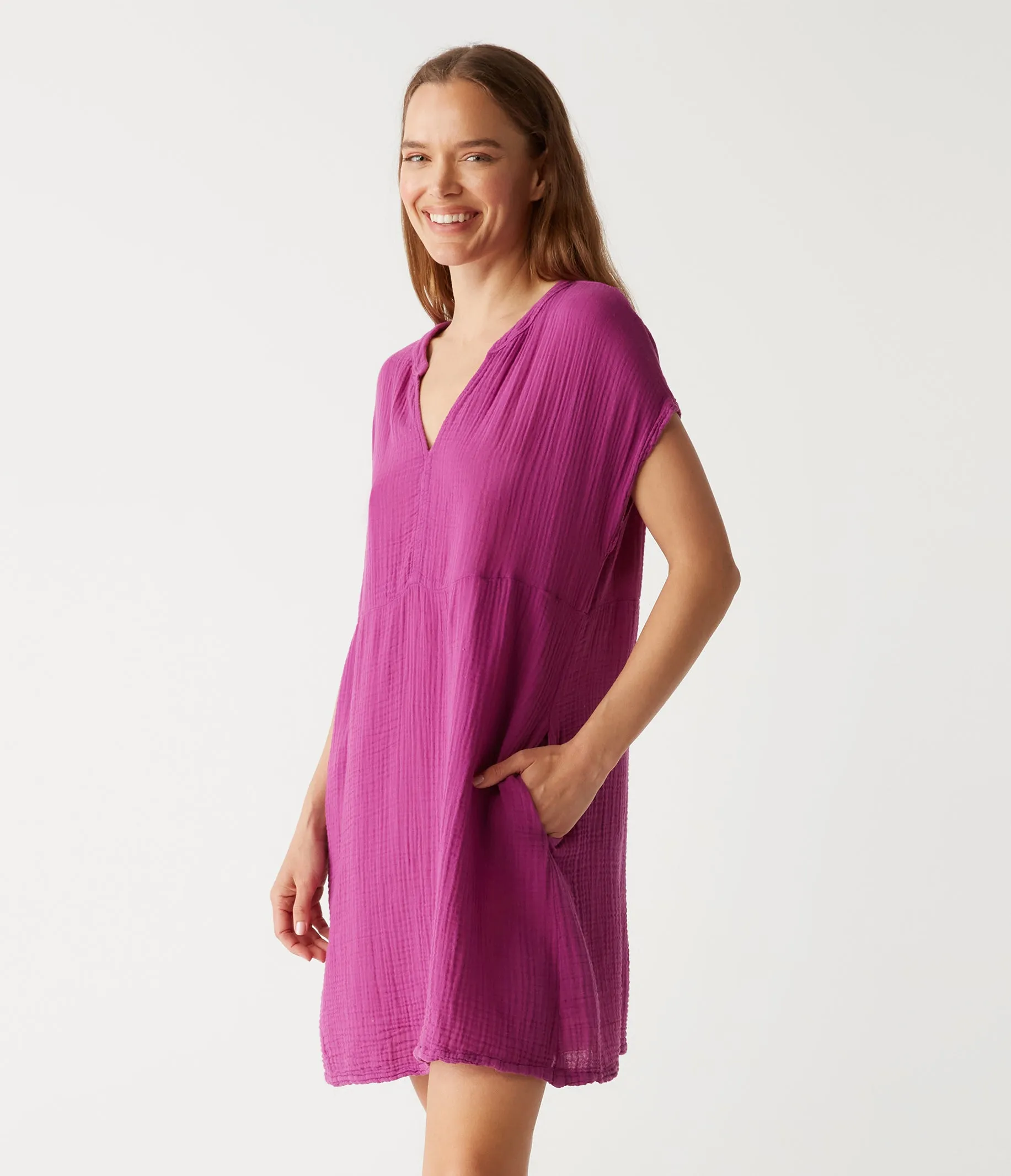 Mira Split Neck Dress