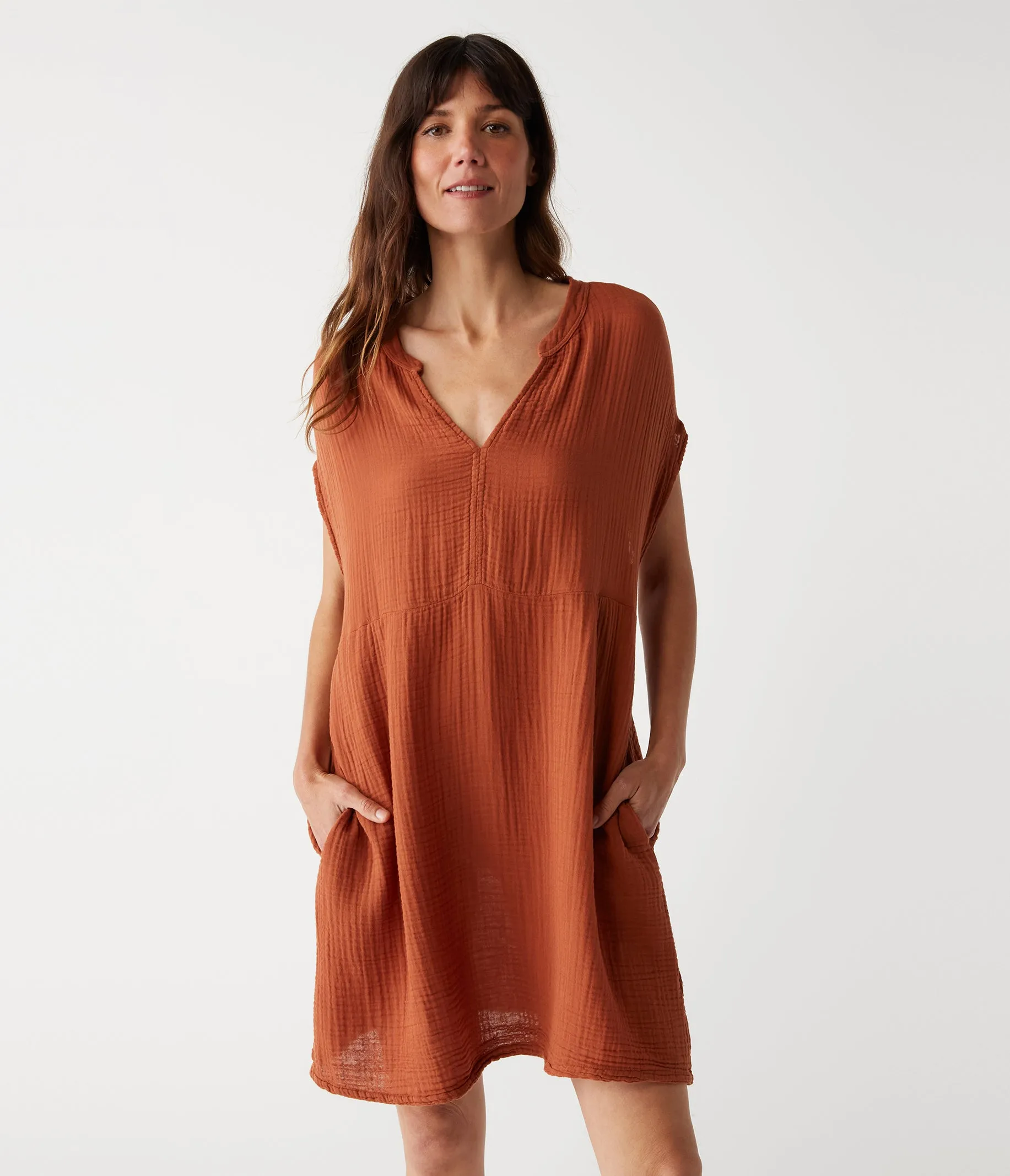 Mira Split Neck Dress