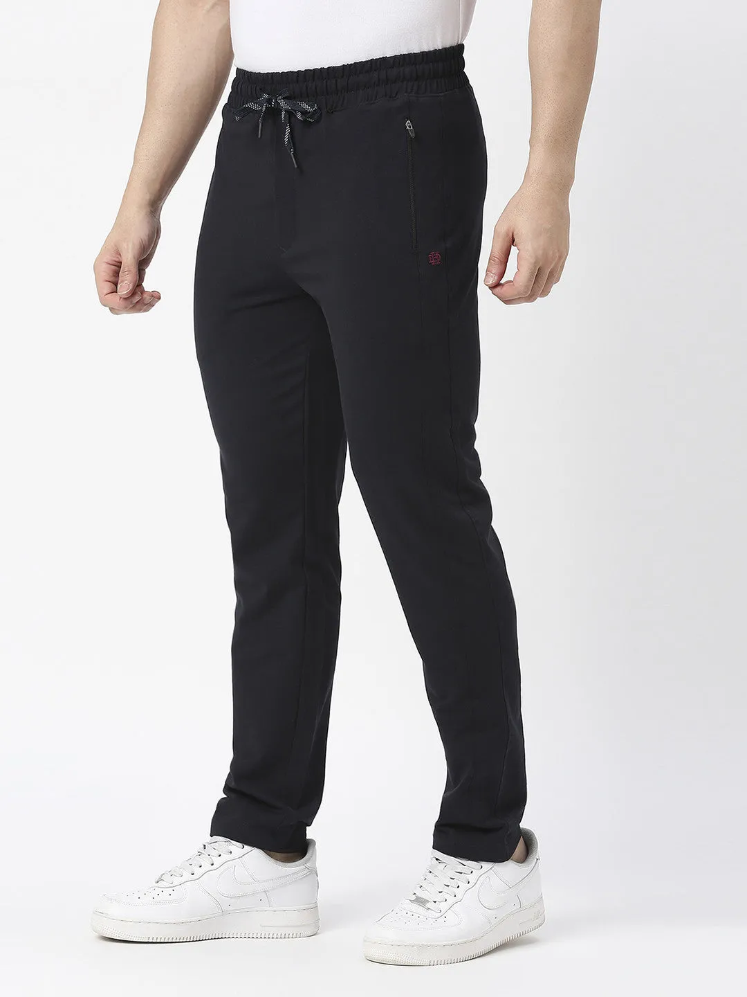 Navy French Terry Lycra Track Pants