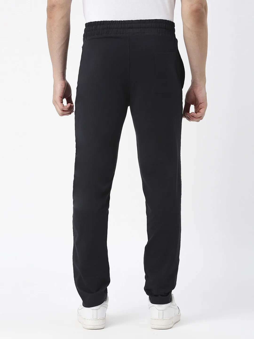 Navy French Terry Lycra Track Pants