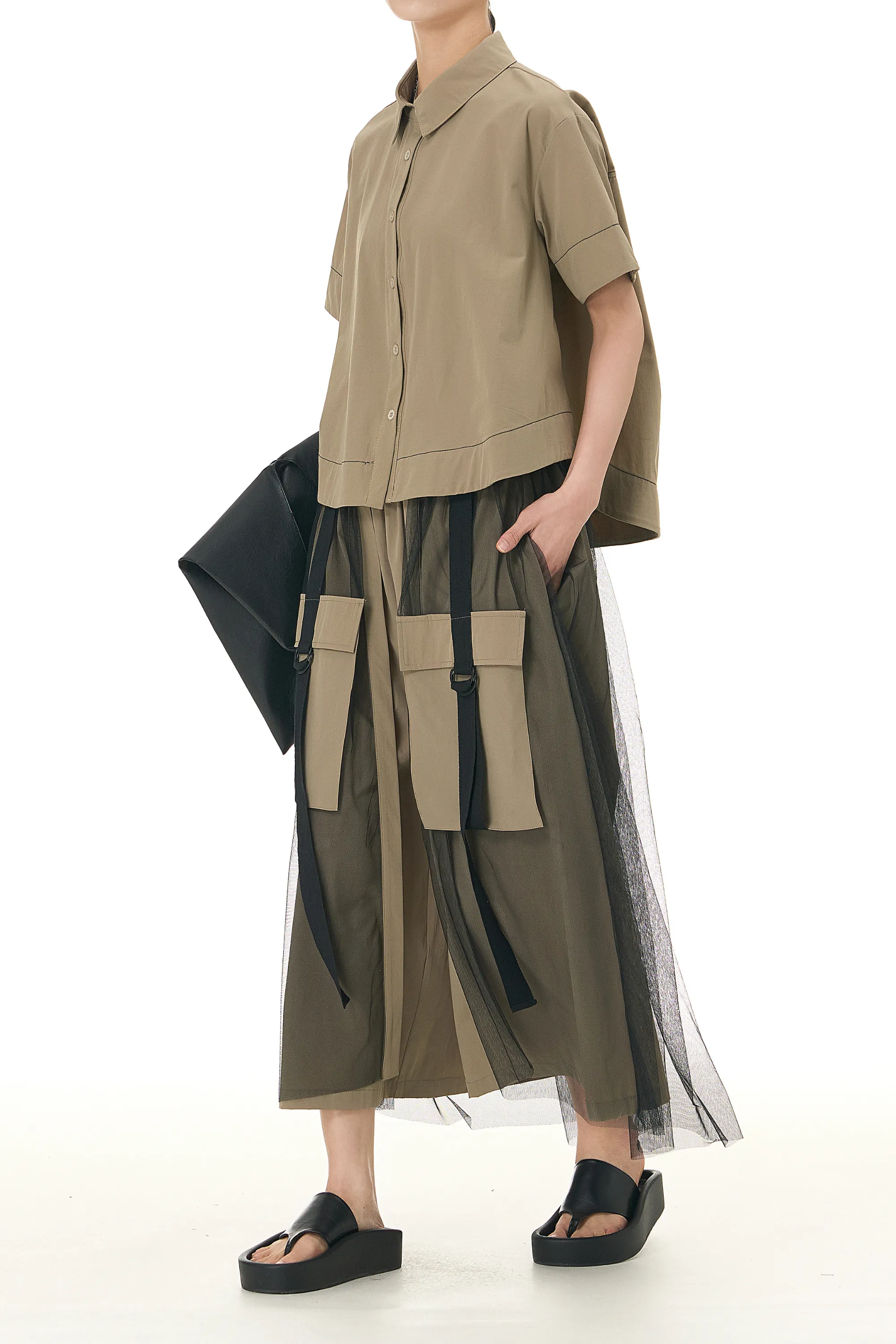 Net Layered Culottes Coord Set