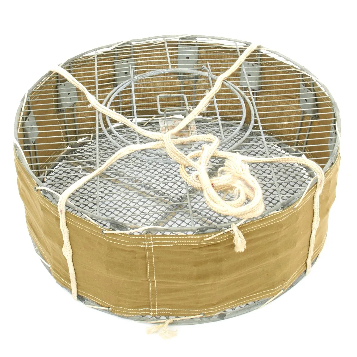 Original U.S. WWII Airborne Parachute Pigeon Cage Drop Cage Basket Set