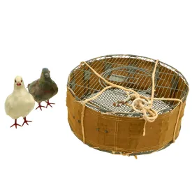 Original U.S. WWII Airborne Parachute Pigeon Cage Drop Cage Basket with Manual Copy & Dummy Pigeons